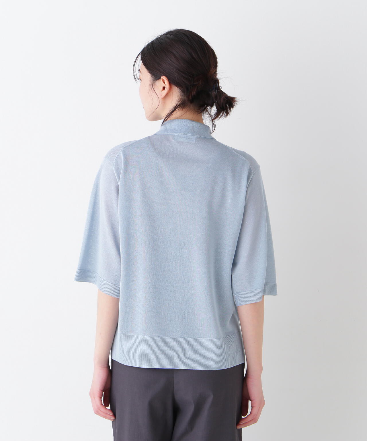 【ウォッシャブル】シアーハイゲージ半袖カーディガン