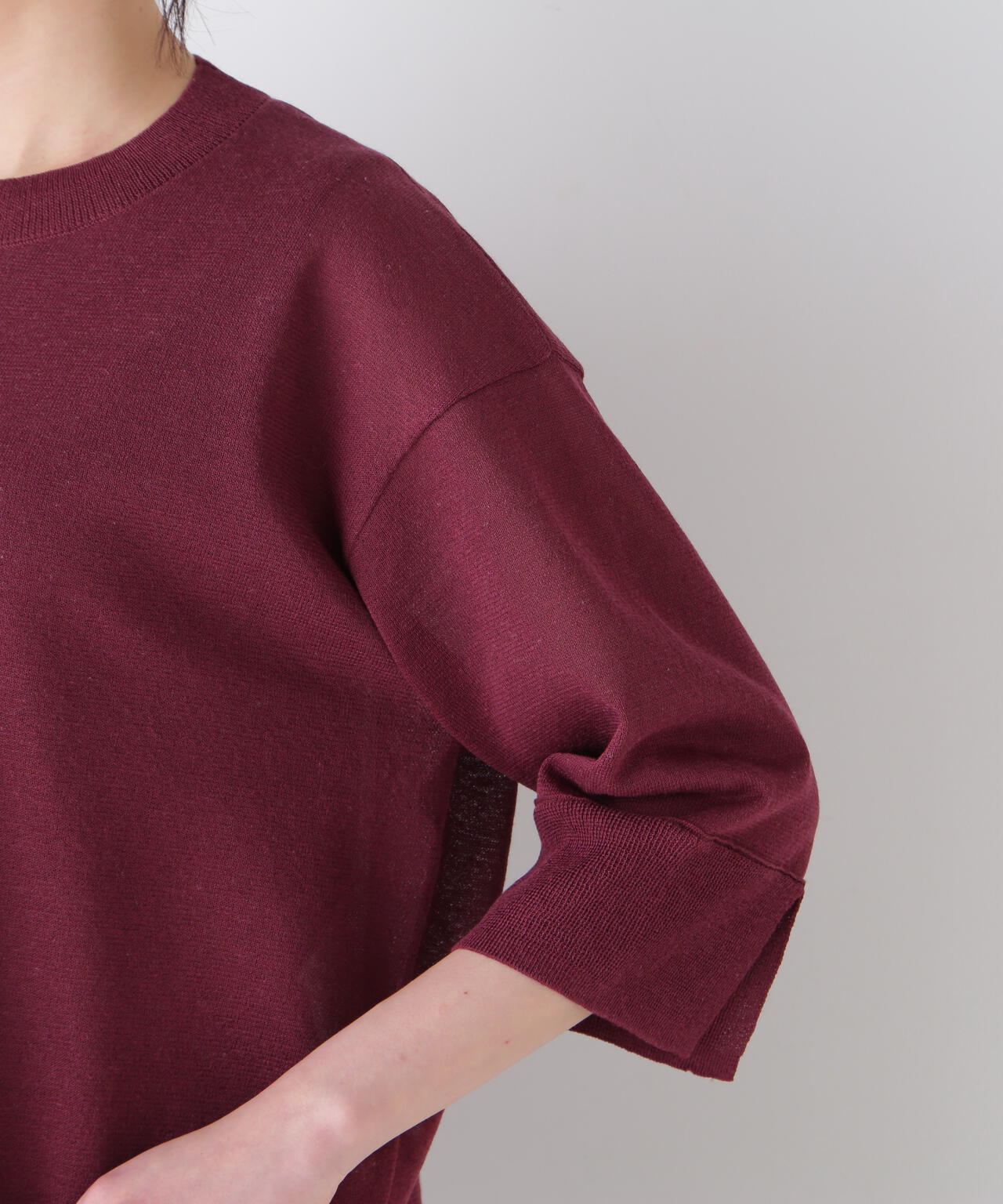 【ウォッシャブル】シアーハイゲージクルーネックプルオーバー