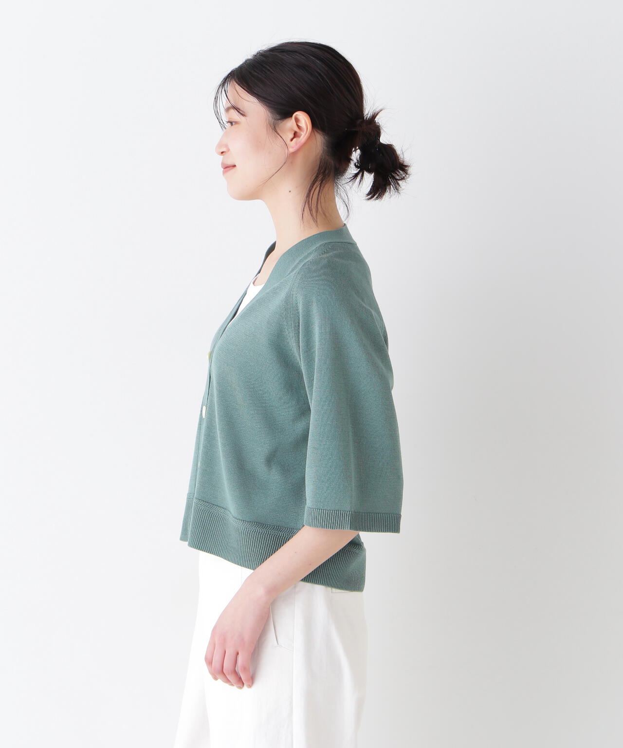 【ウォッシャブル】ハイゲージギマラグランVカーデ