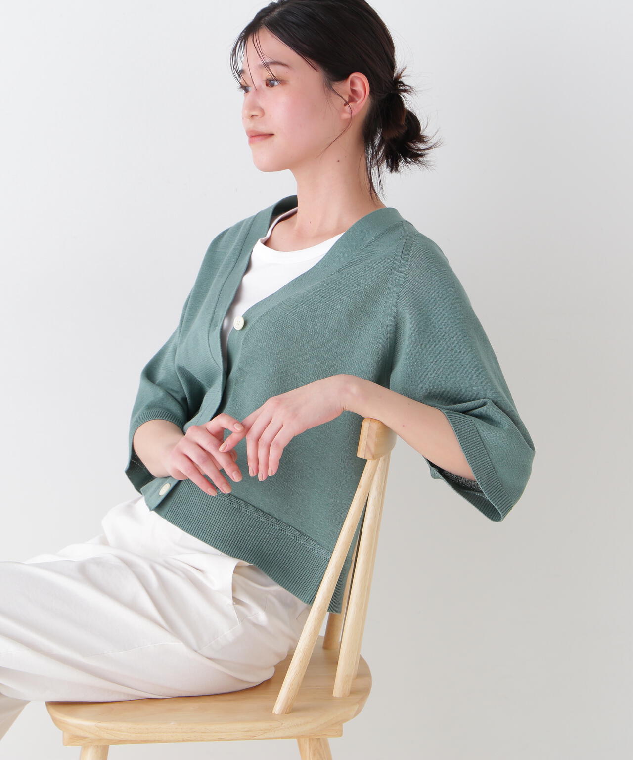 【ウォッシャブル】ハイゲージギマラグランVカーデ