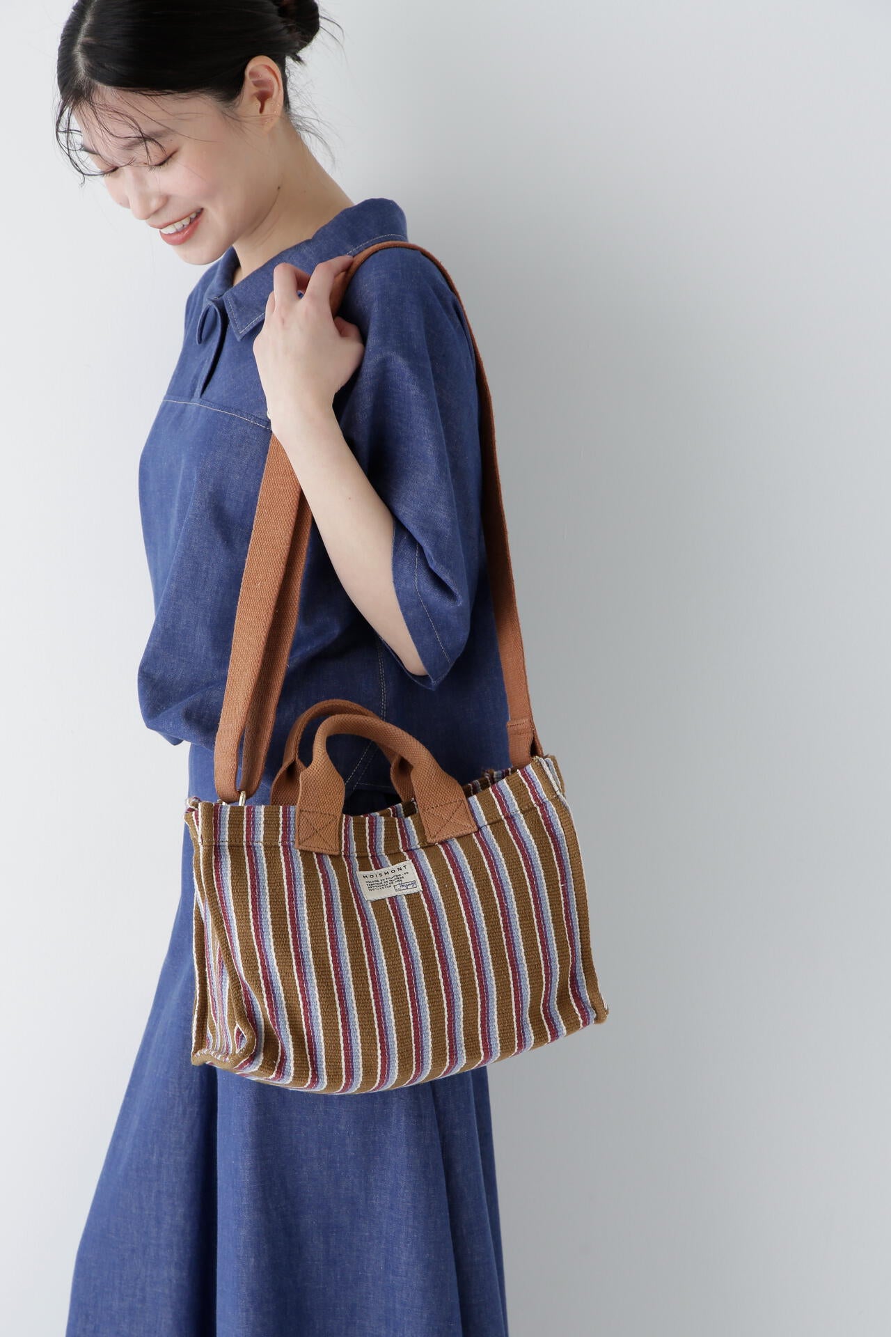 【WEB限定カラー】【MOISMONT】ストライプトートバッグ