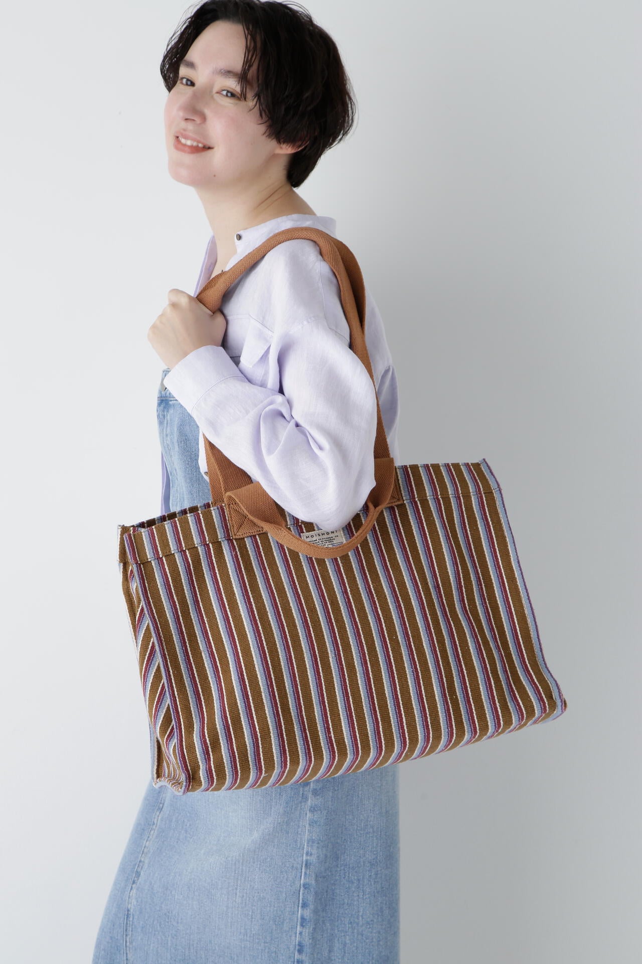 【WEB限定】【MOISMONT】ストライプハンドバッグ