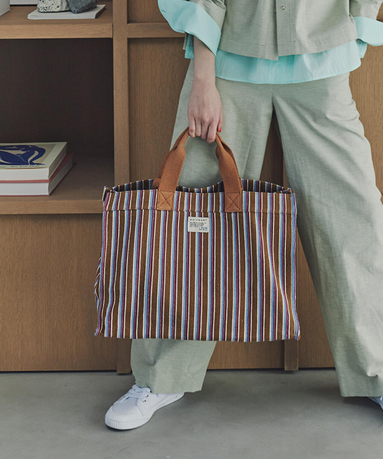 【WEB限定】【MOISMONT】ストライプハンドバッグ