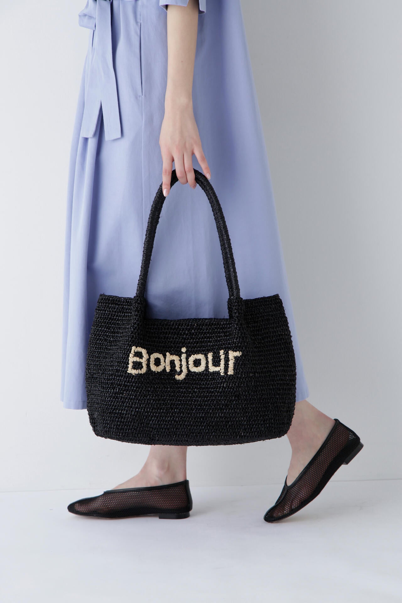 Bonjourラフィアバッグ