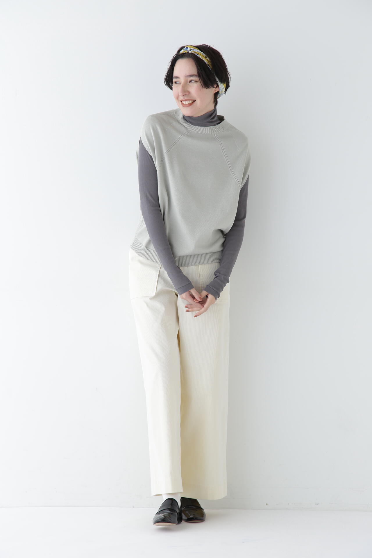 チェックシルクスカーフ