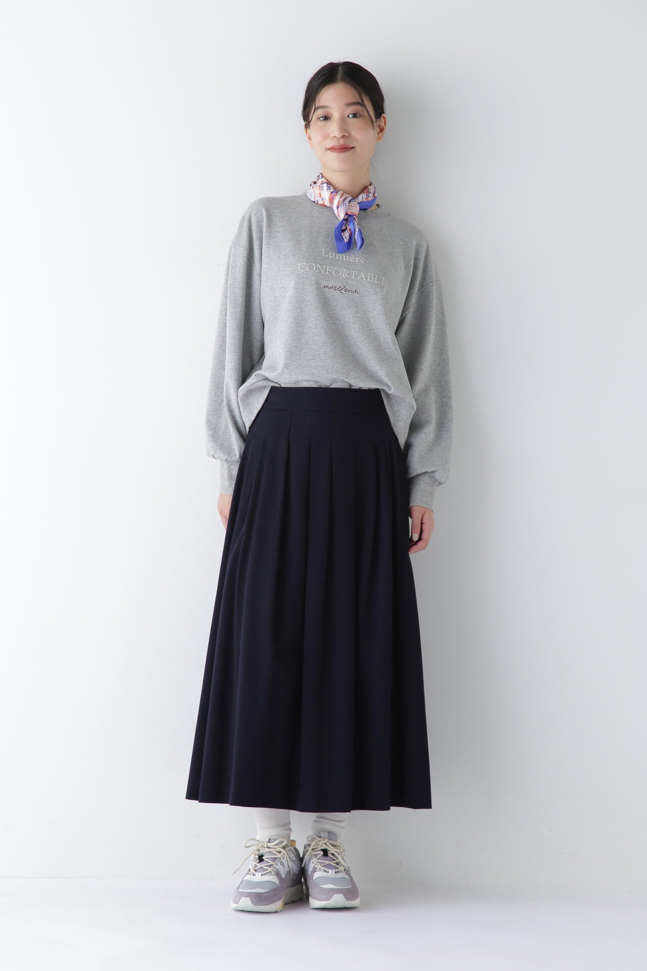 チェックシルクスカーフ