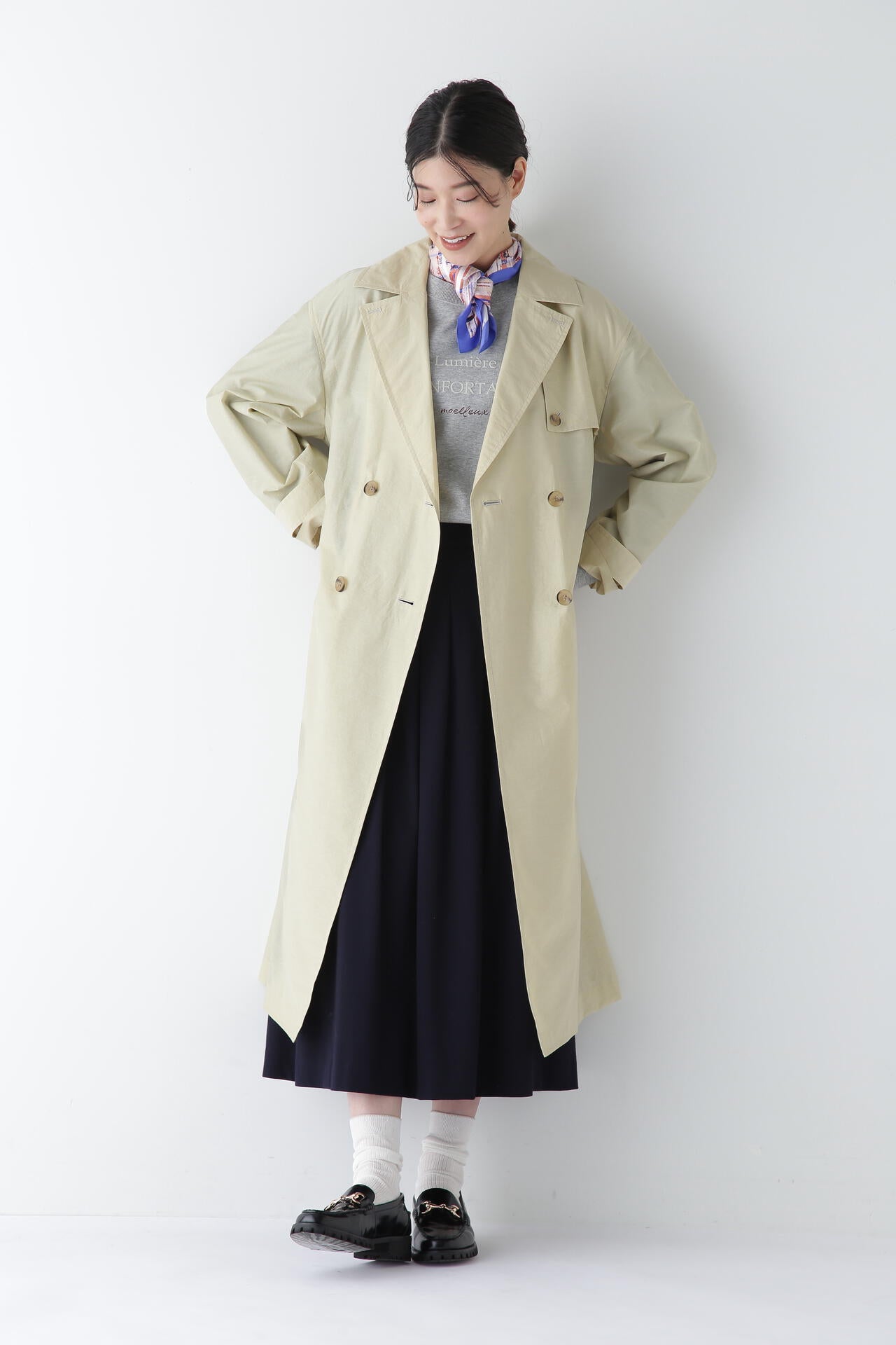 チェックシルクスカーフ