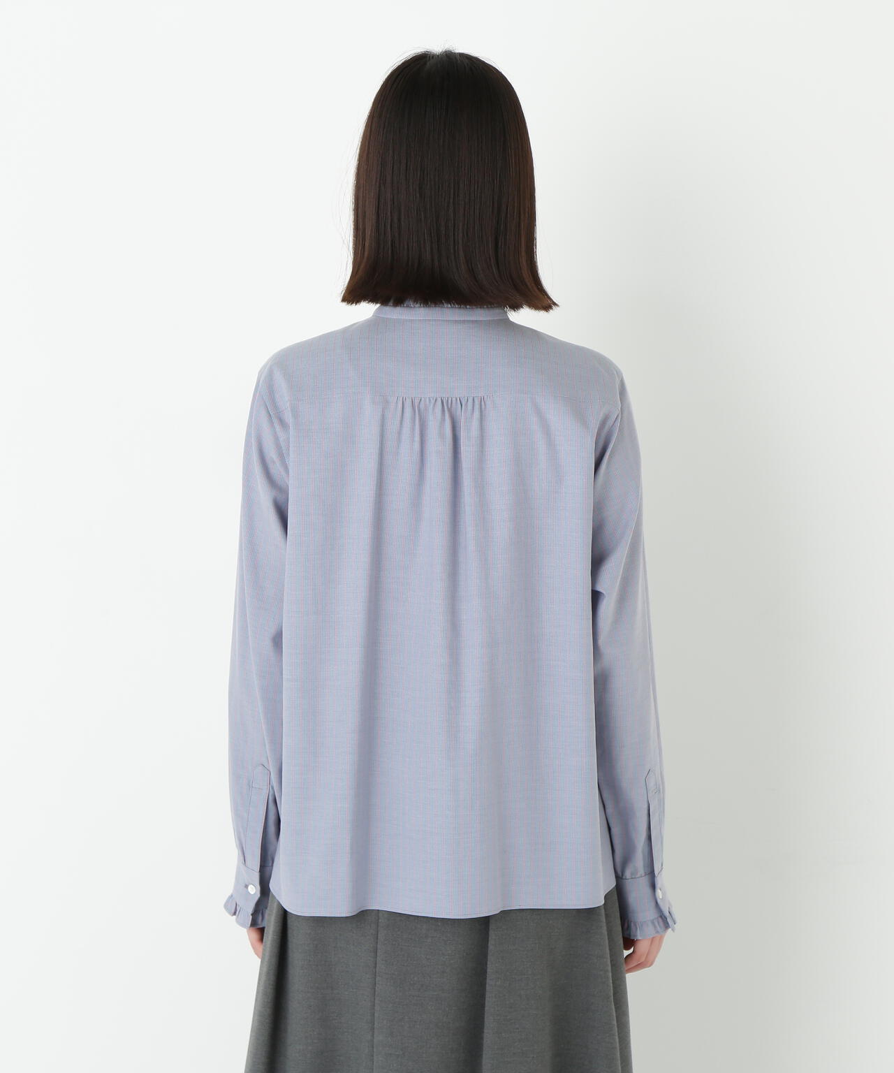スタンドフリルブラウス