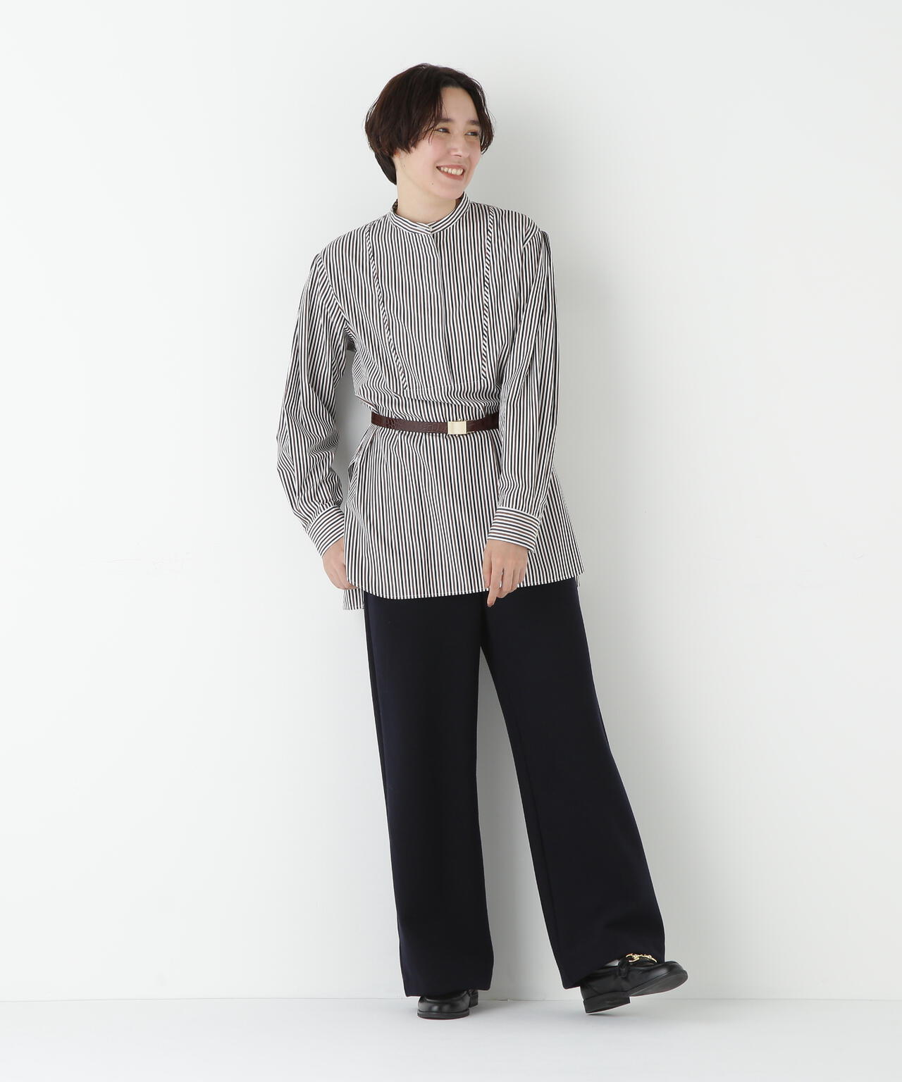 ストライプオーバーブラウス