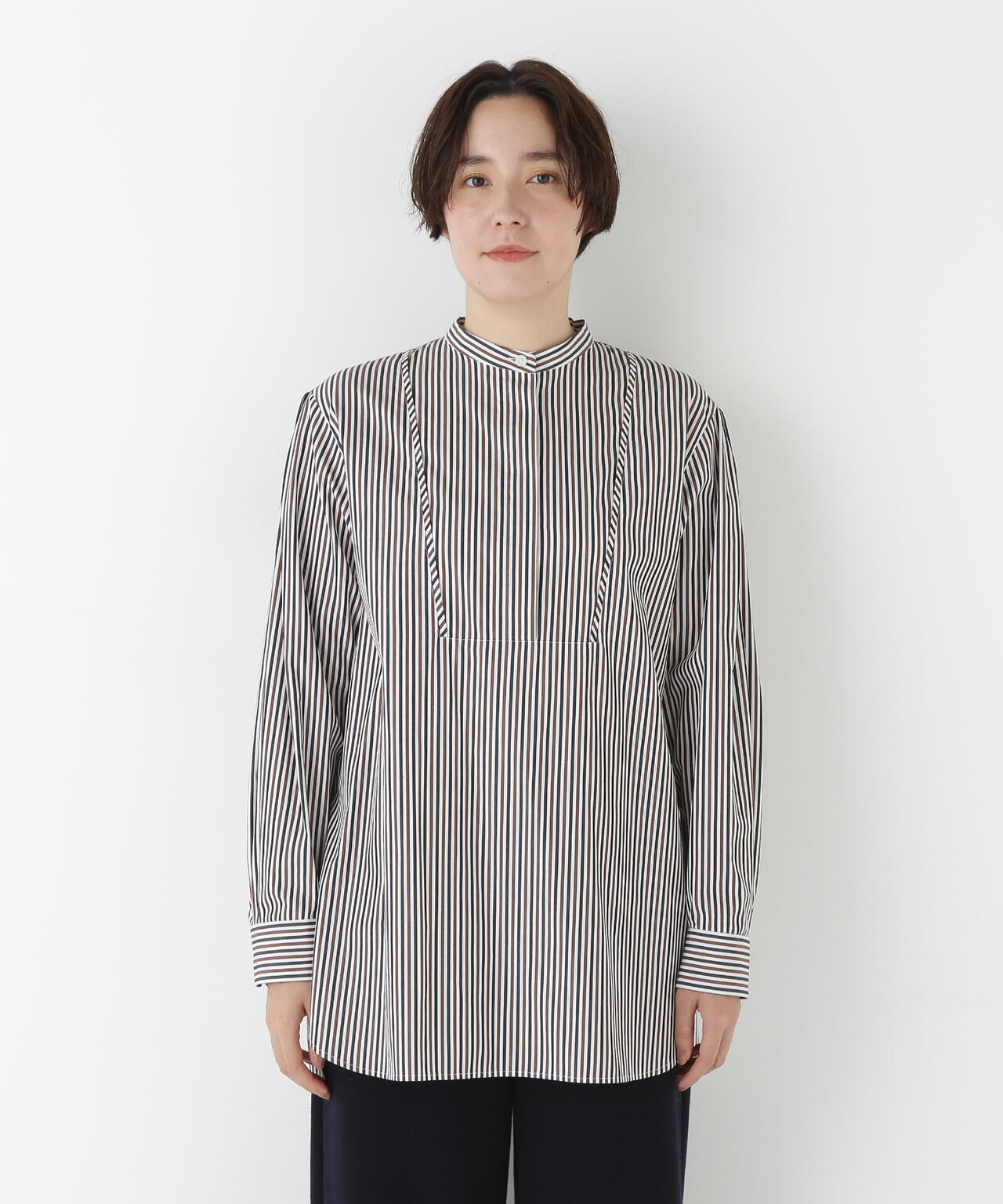 ストライプオーバーブラウス