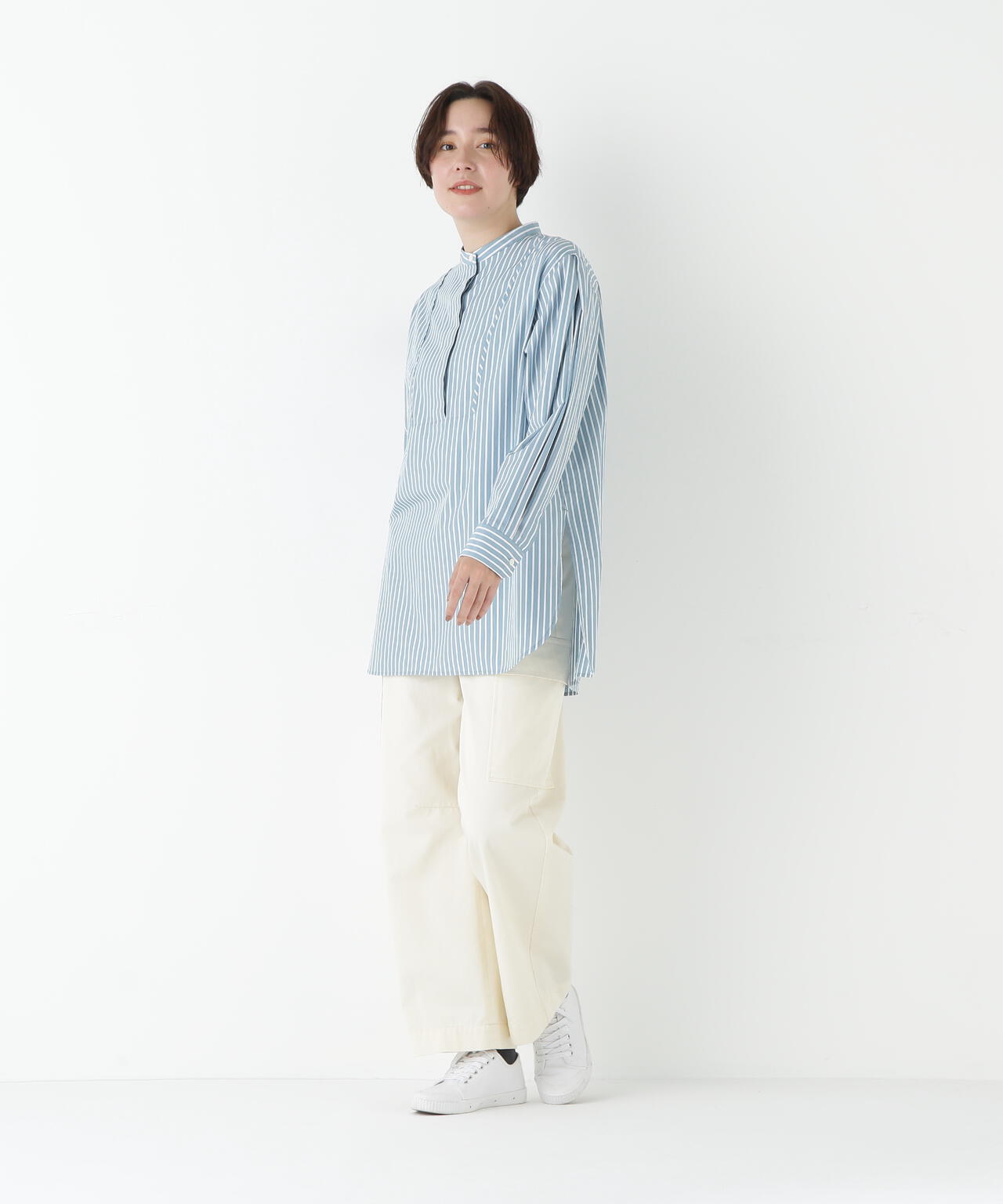 ストライプオーバーブラウス