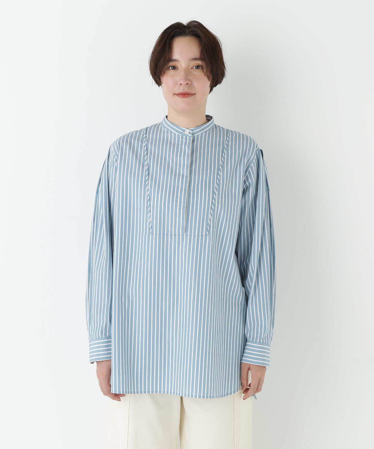 ストライプオーバーブラウス