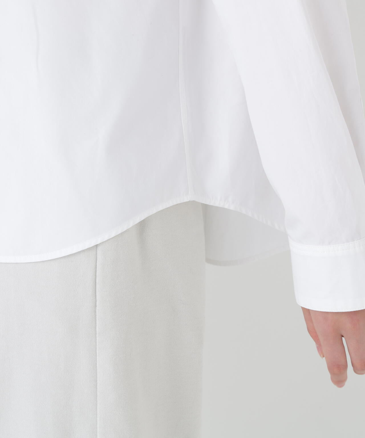 オーガニックコットン襟刺繍タイプライターブラウス