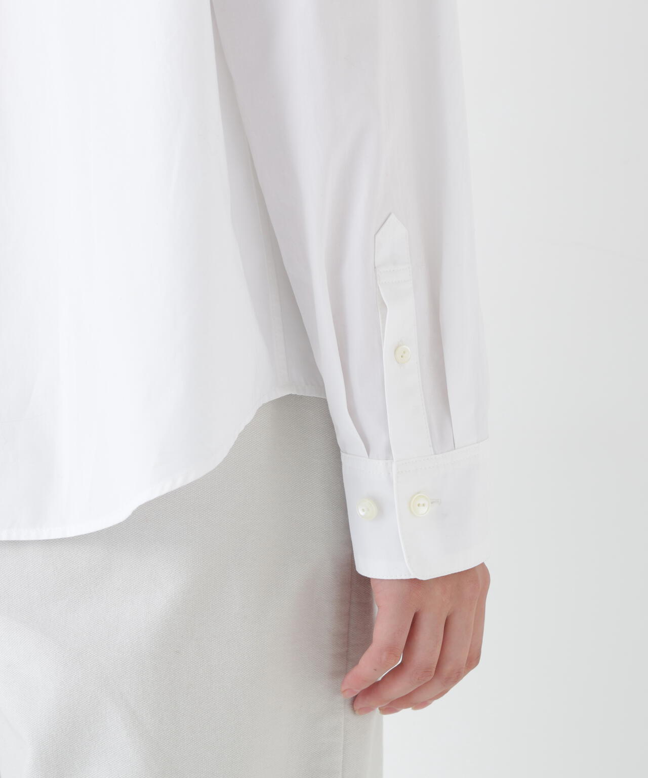 オーガニックコットン襟刺繍タイプライターブラウス