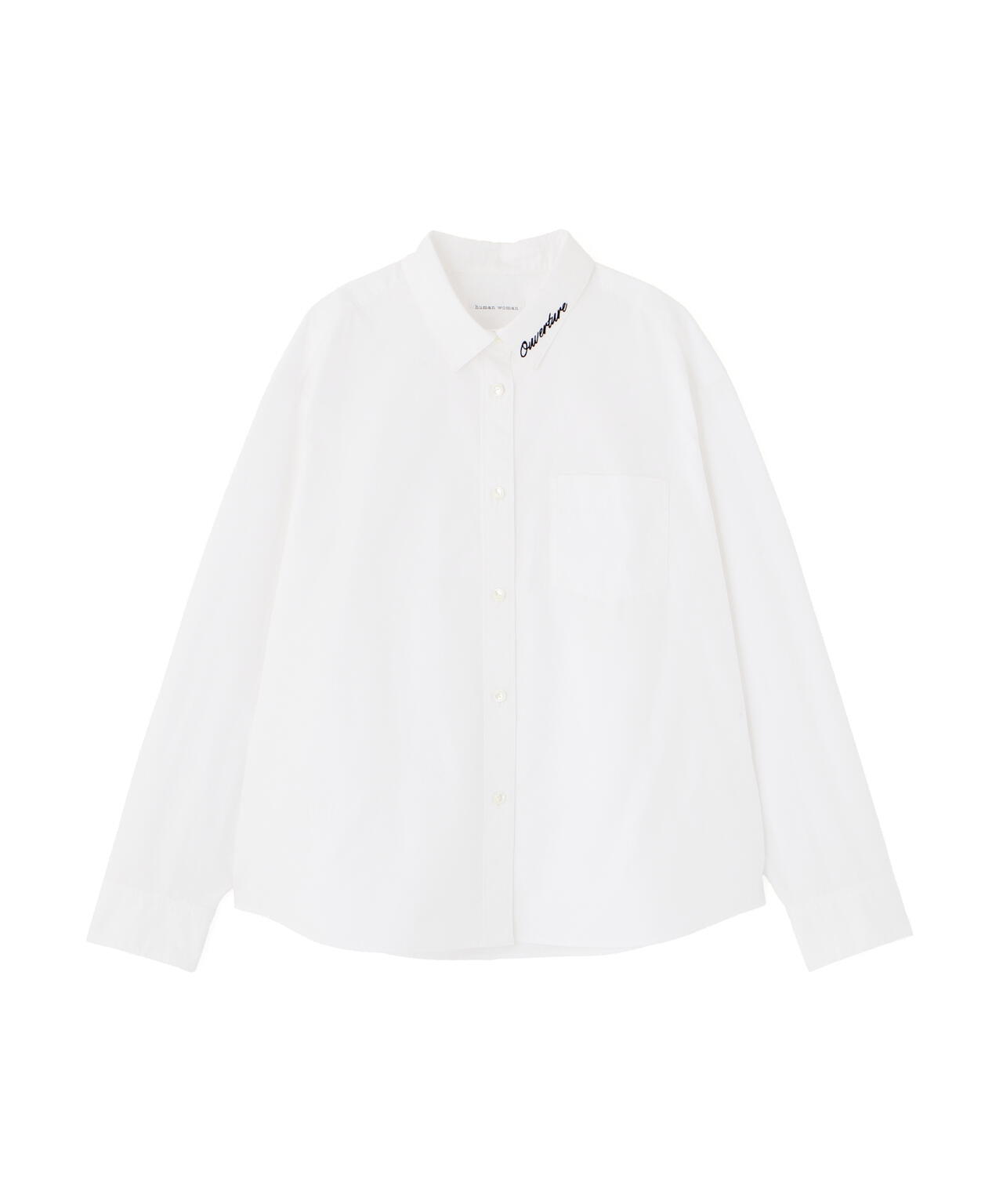 オーガニックコットン襟刺繍タイプライターブラウス