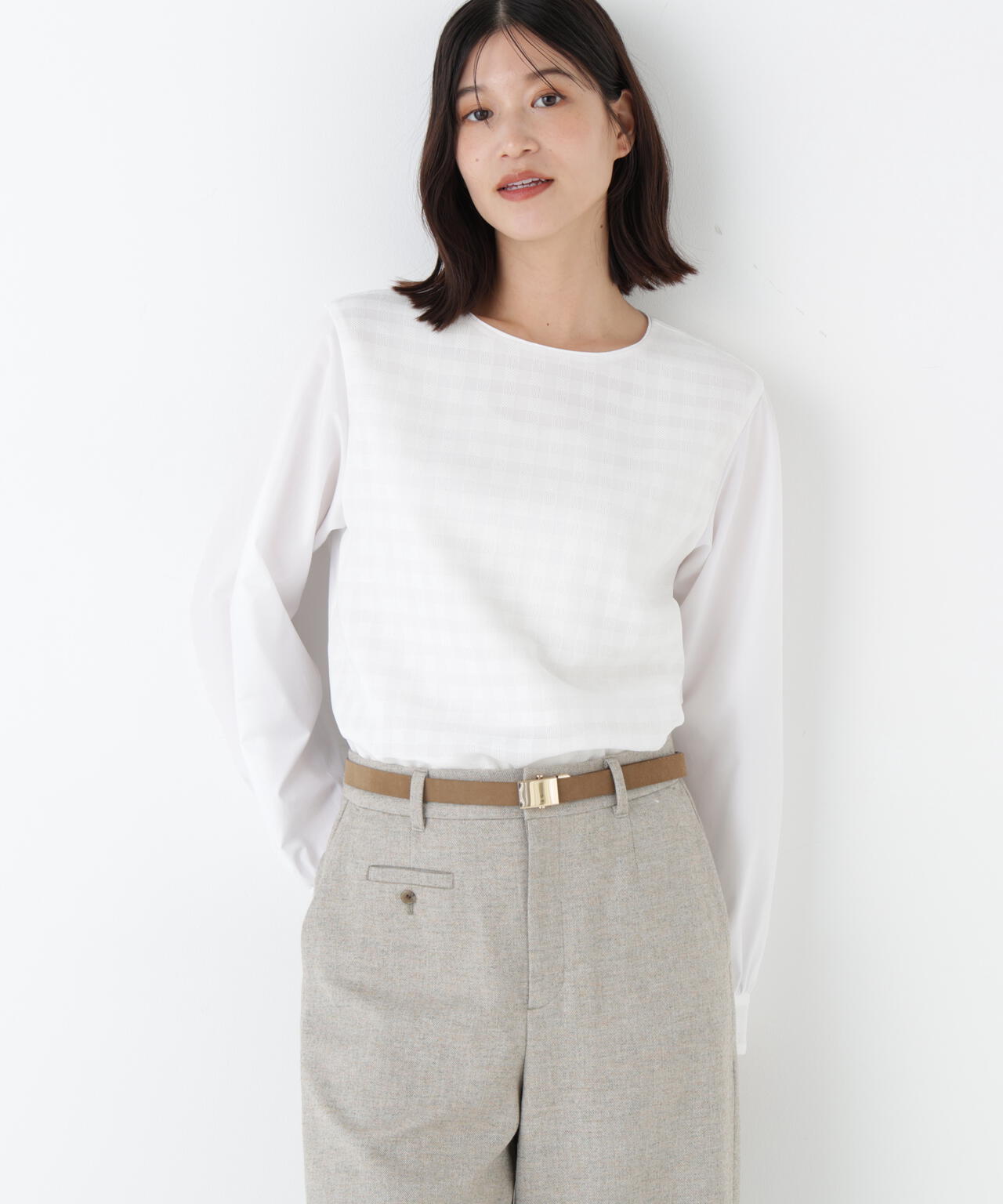 ≪洗える≫レースドッキングプルオーバー