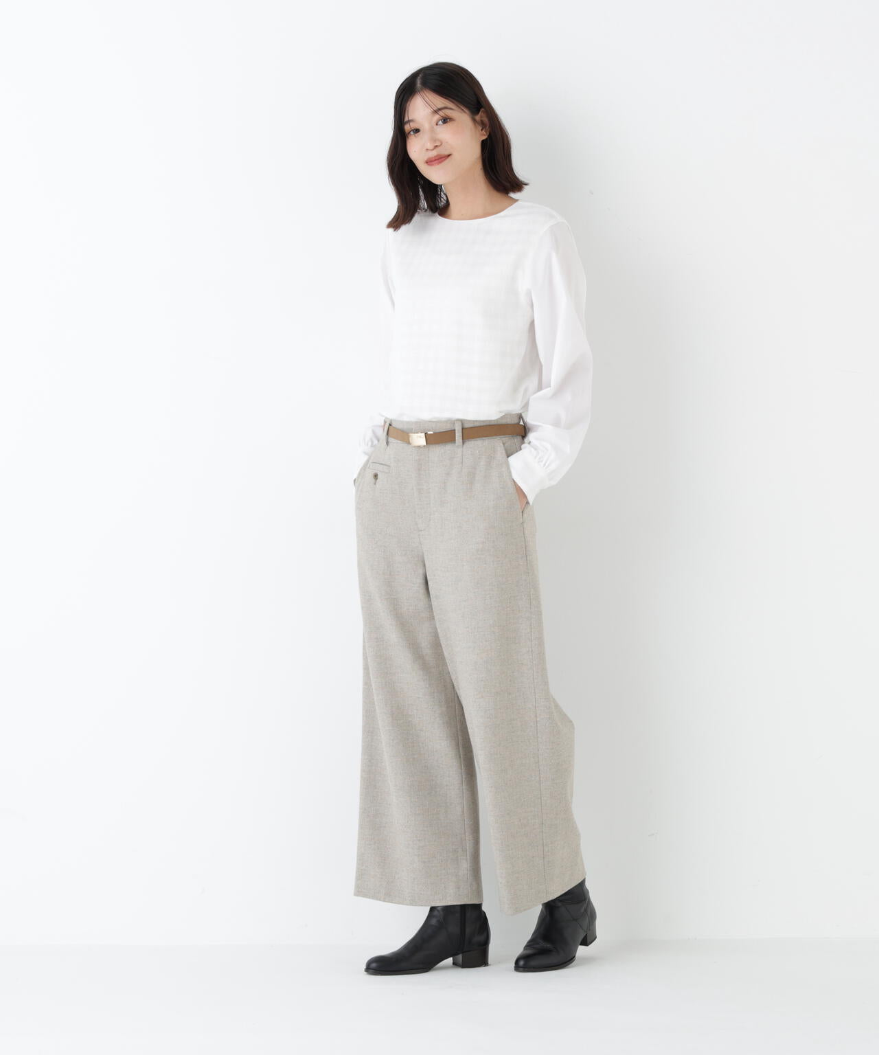 ≪洗える≫レースドッキングプルオーバー