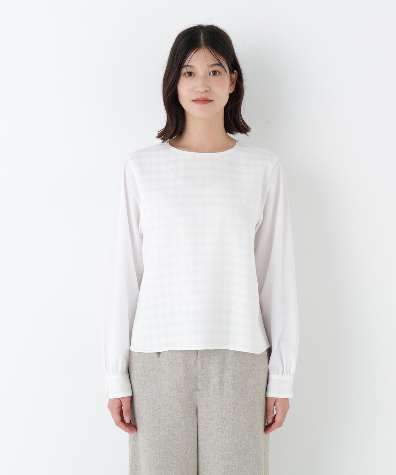 ≪洗える≫レースドッキングプルオーバー