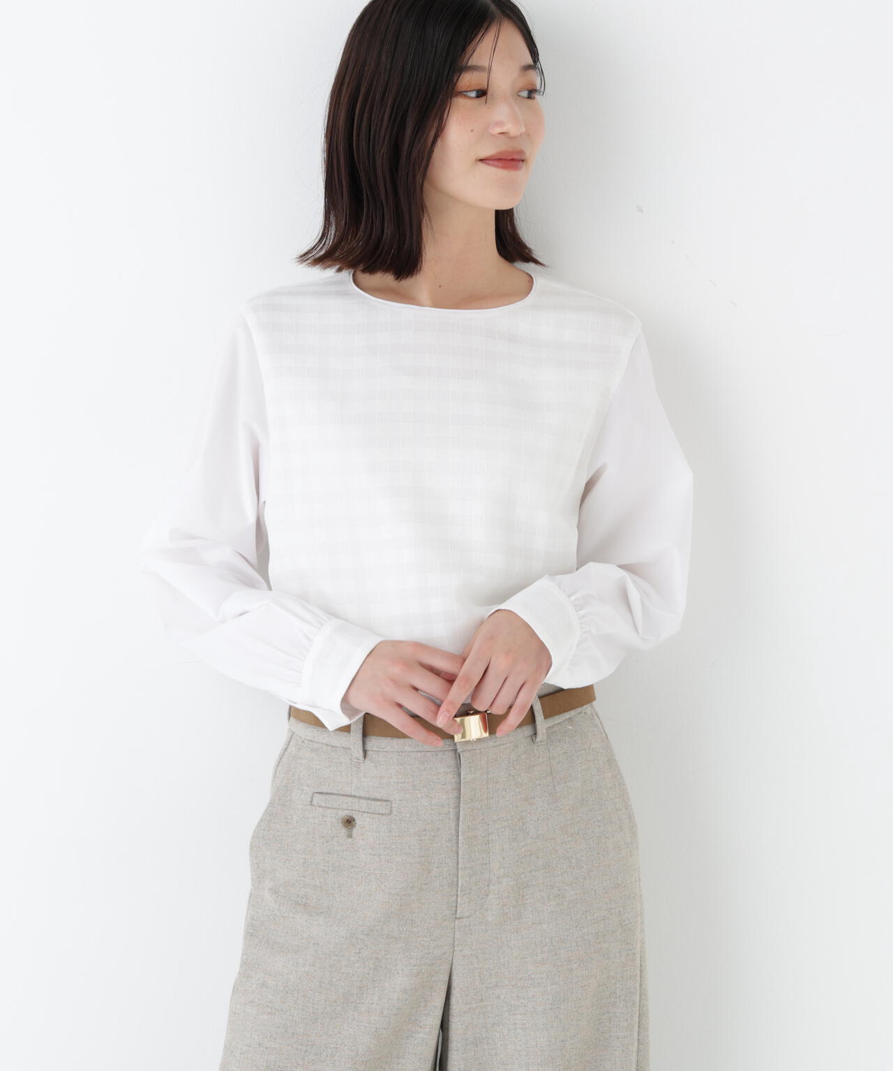 ≪洗える≫レースドッキングプルオーバー