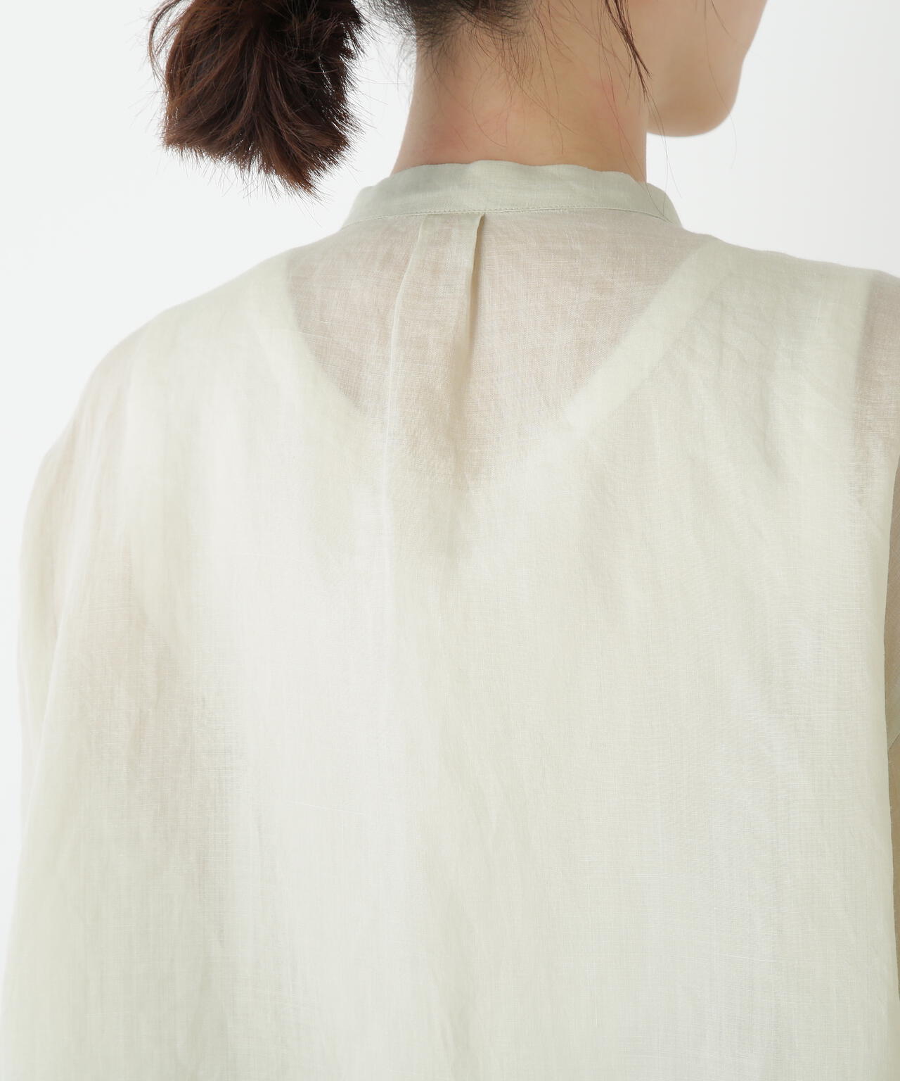 ラミーバンドカラーシャツブラウス