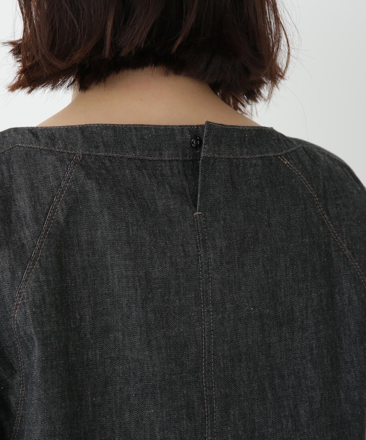 ライトオンスデニムボートネックブラウス