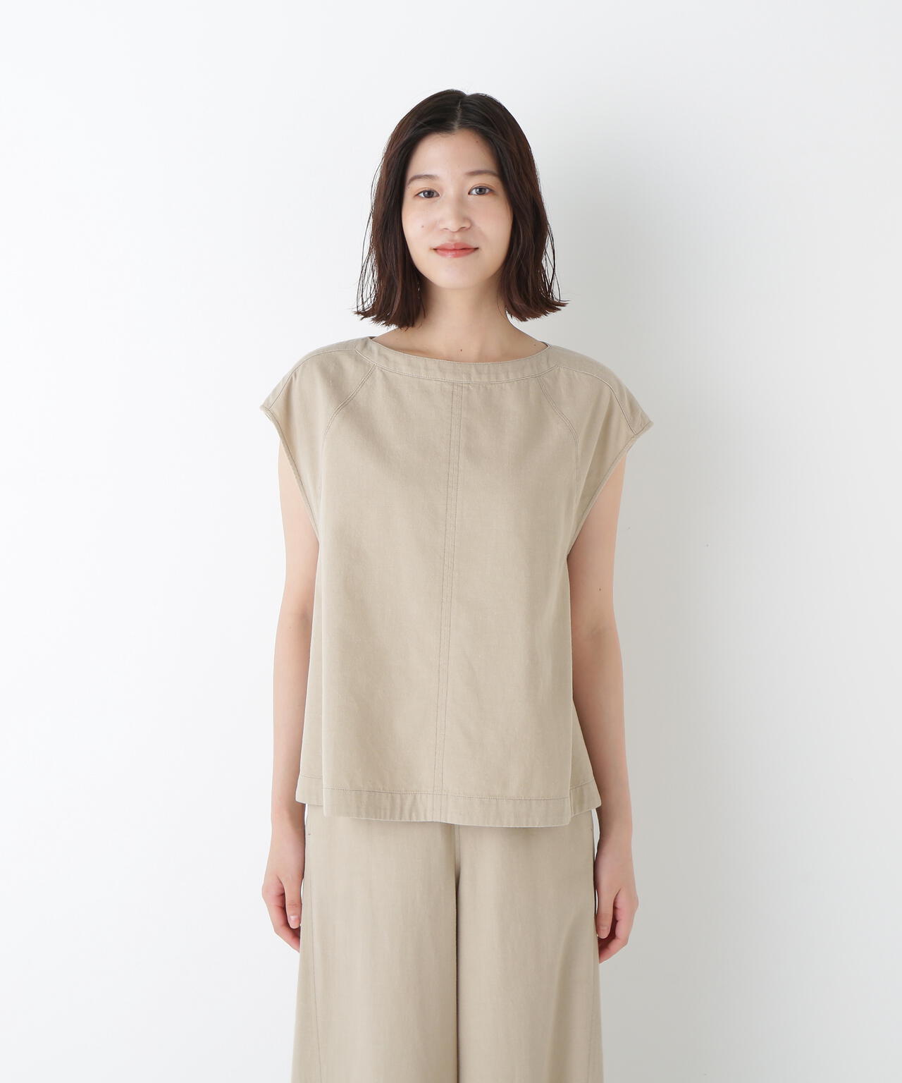 ライトオンスデニムボートネックブラウス