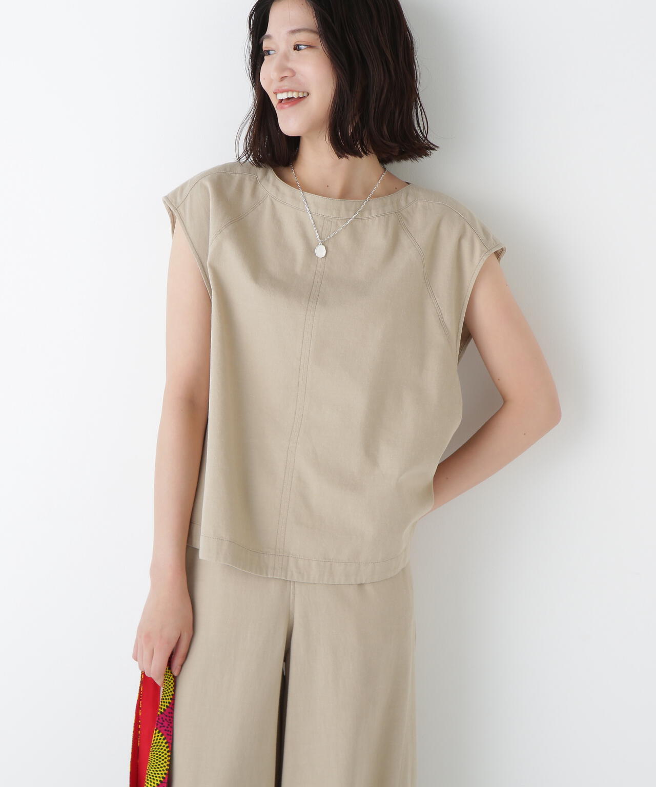 ライトオンスデニムボートネックブラウス