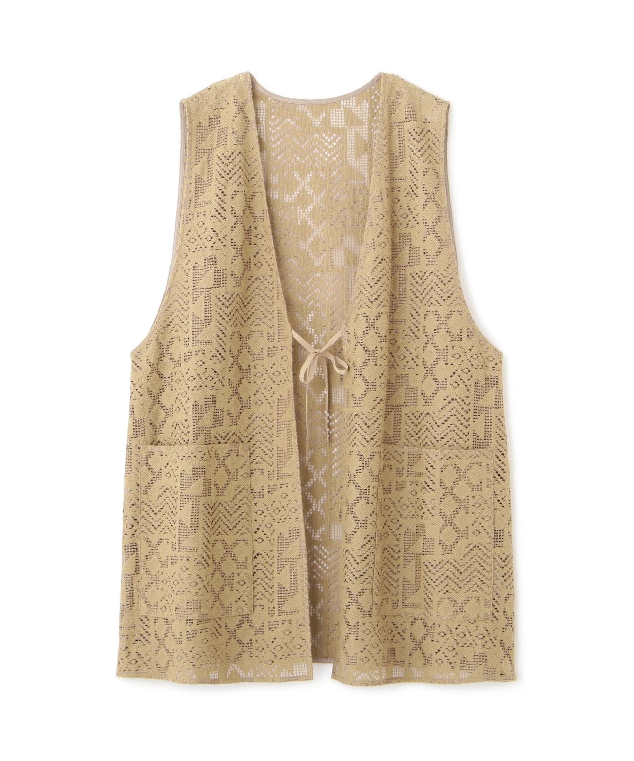 ジオメトリックレースジレ