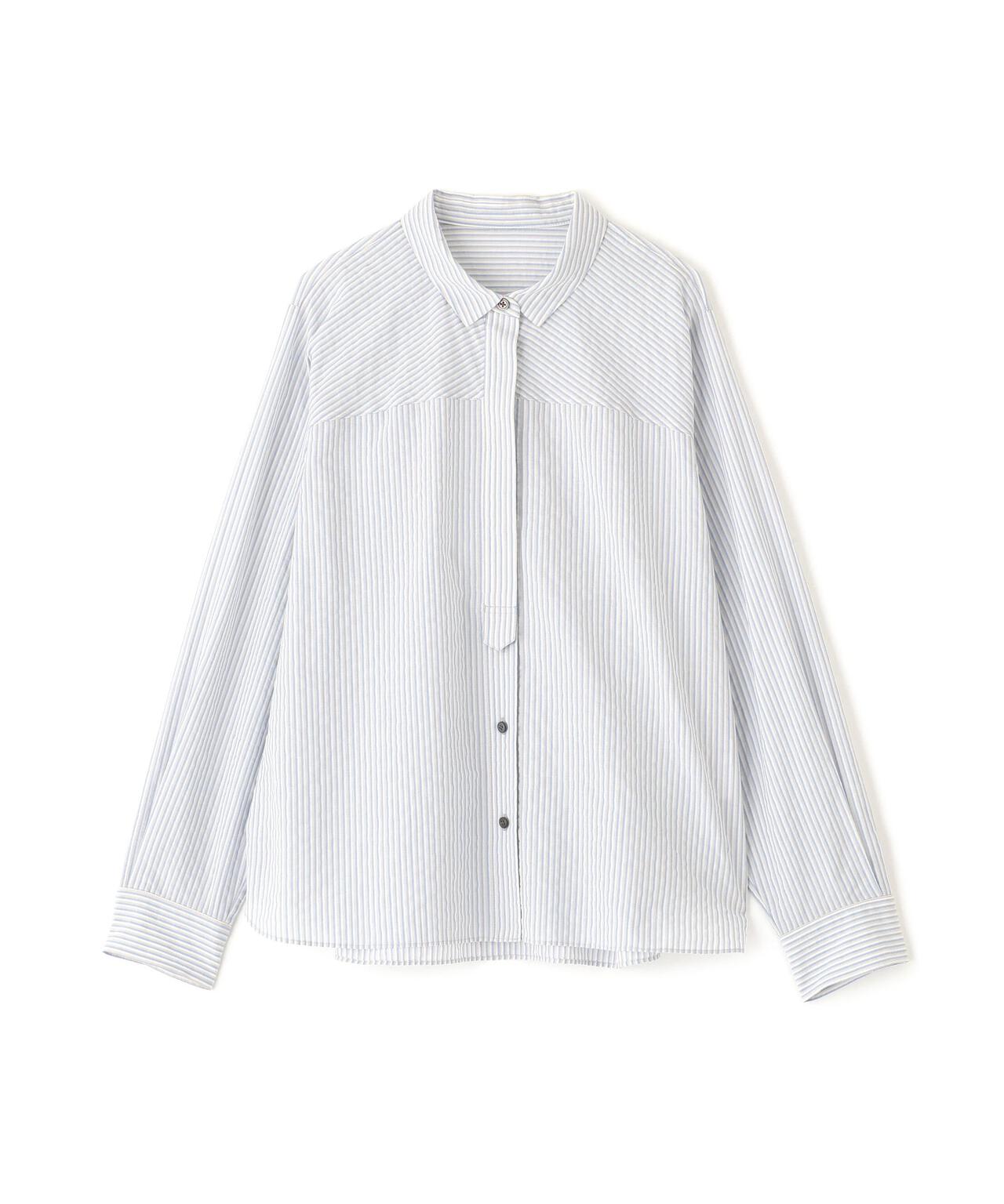 パナマサッカーストライプシャツブラウス