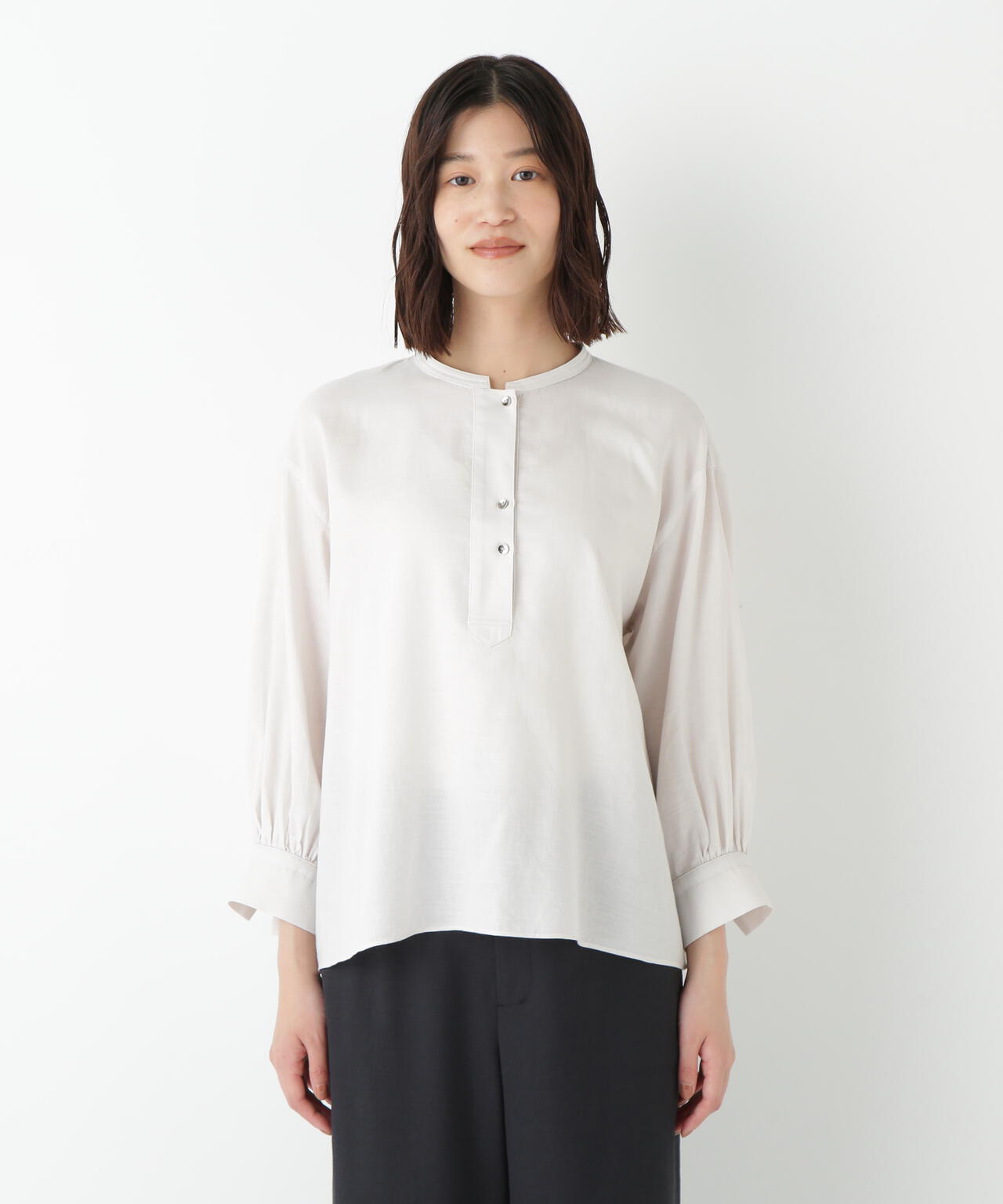綿シルクスキッパーブラウス