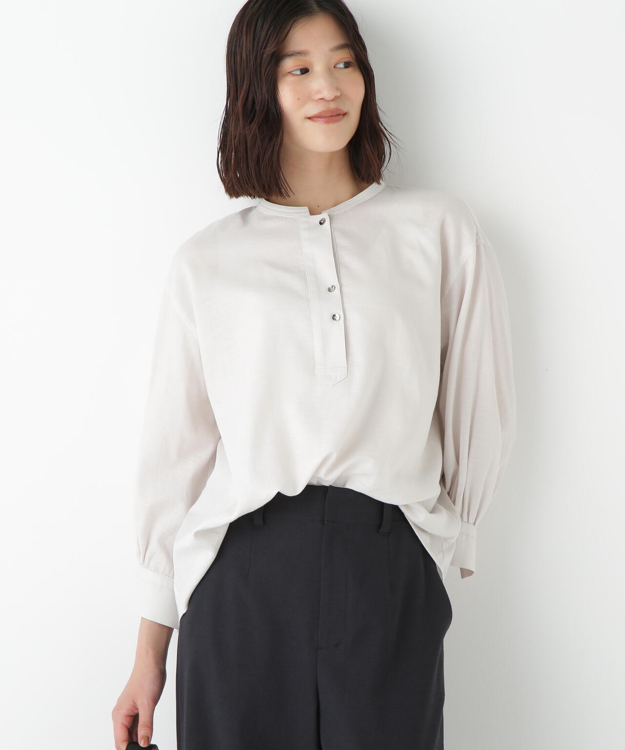 綿シルクスキッパーブラウス