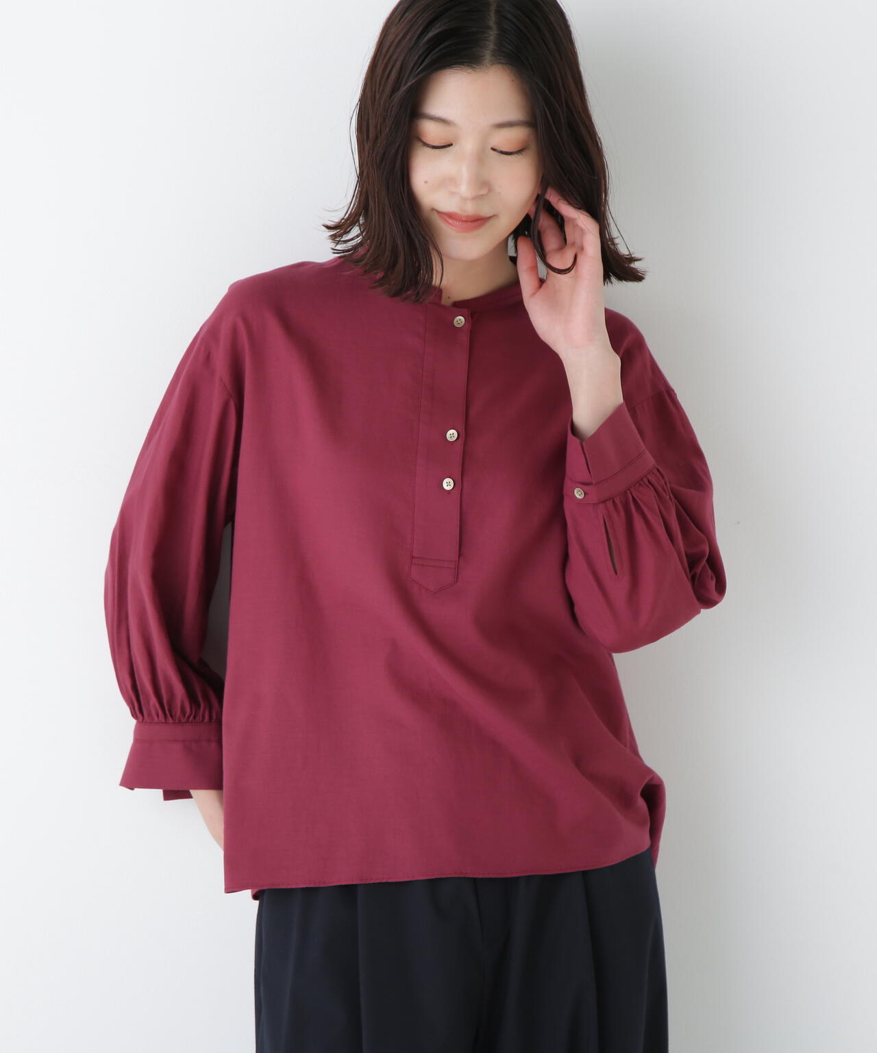 綿シルクスキッパーブラウス