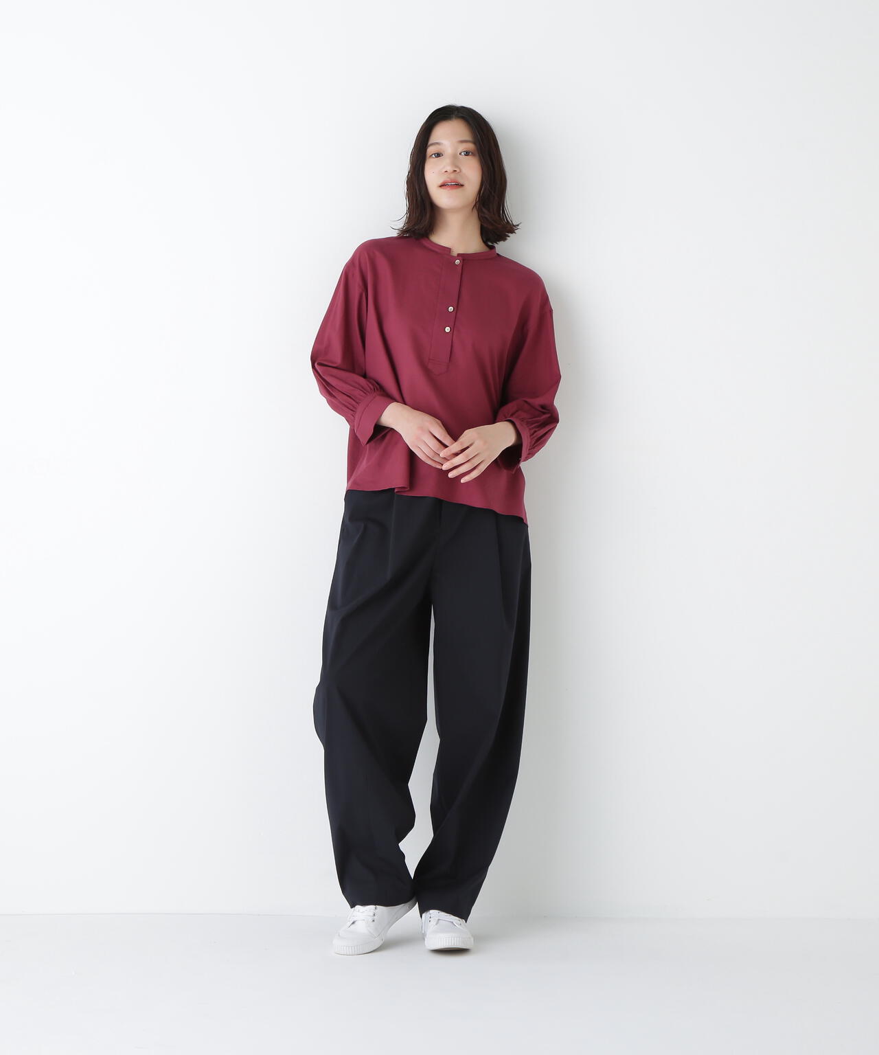 綿シルクスキッパーブラウス