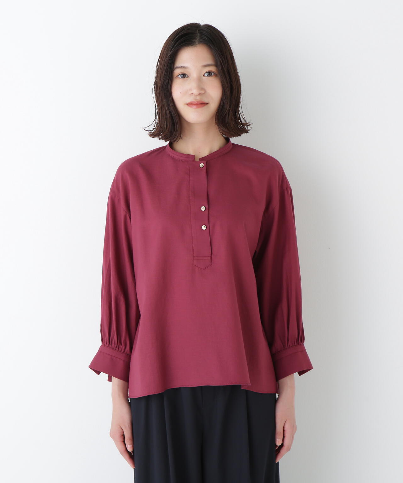綿シルクスキッパーブラウス
