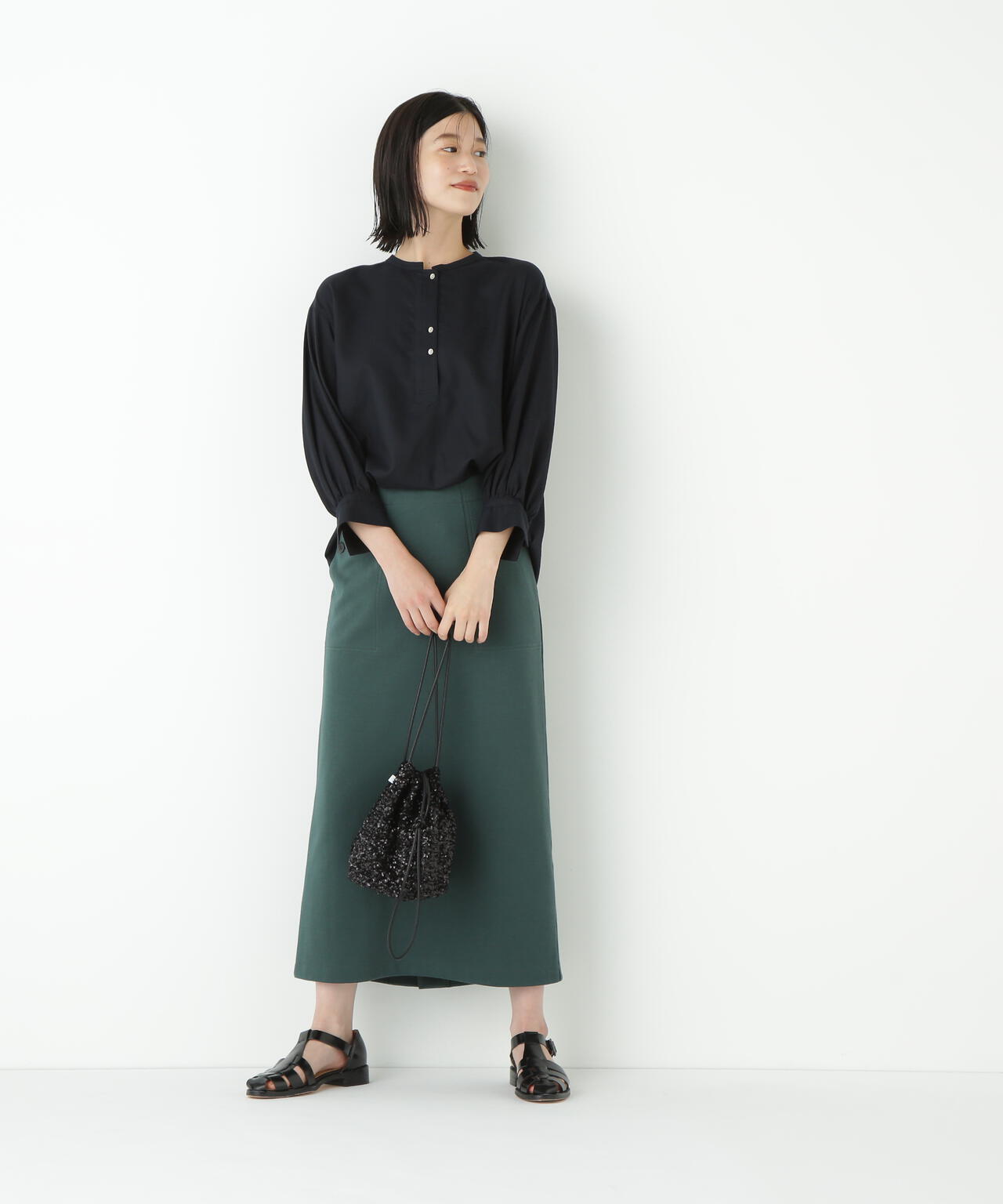 綿シルクスキッパーブラウス