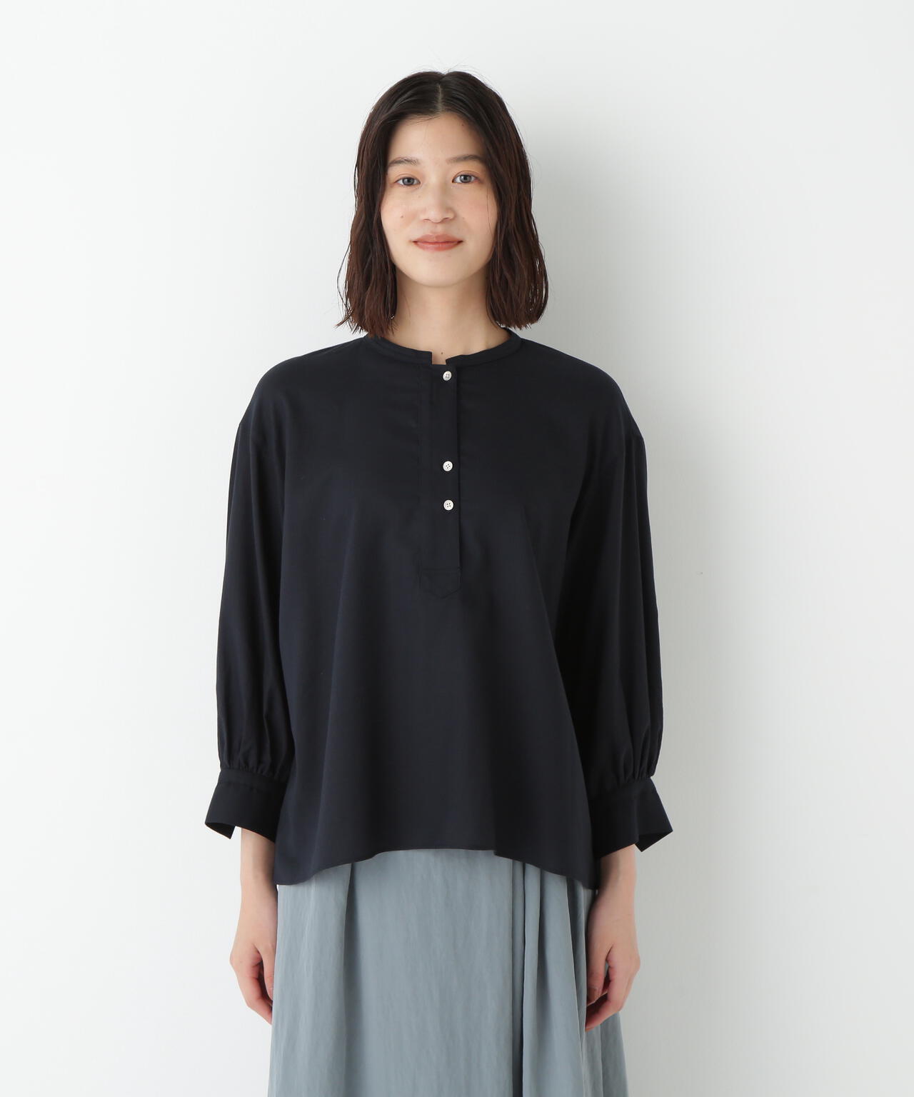 綿シルクスキッパーブラウス