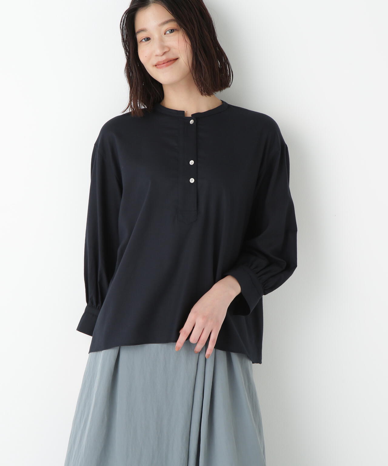 綿シルクスキッパーブラウス