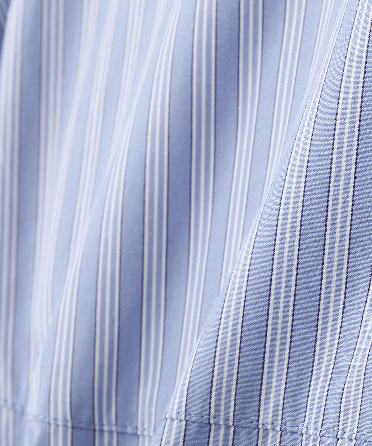 ストライプローン6分袖ブラウス