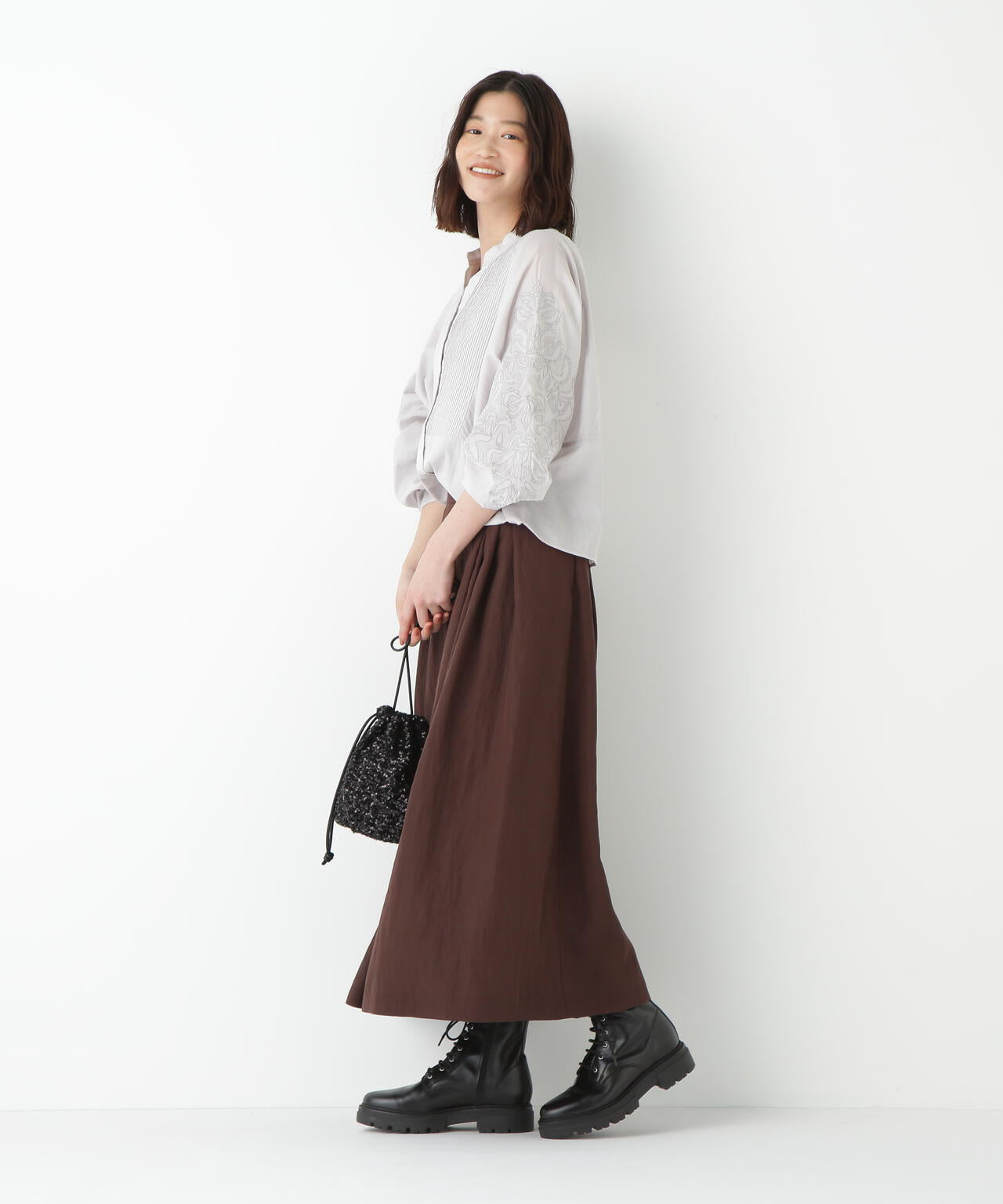 インドコットンボイルアップリケブラウス