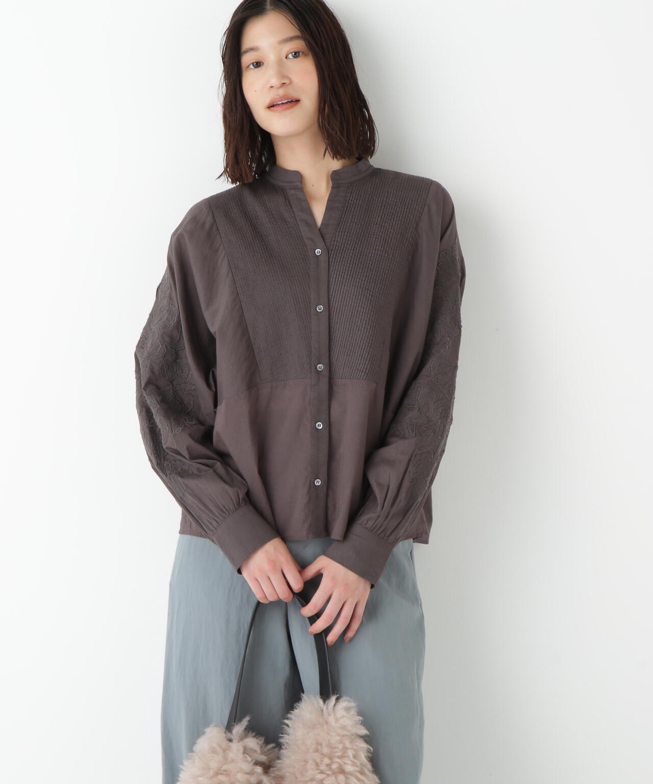 インドコットンボイルアップリケブラウス