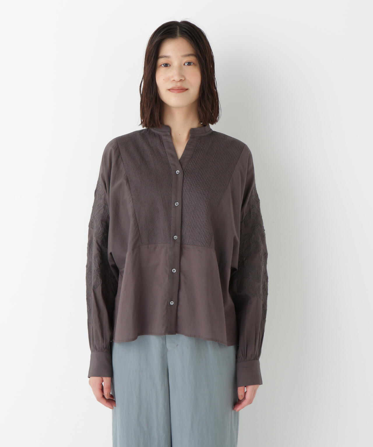 インドコットンボイルアップリケブラウス