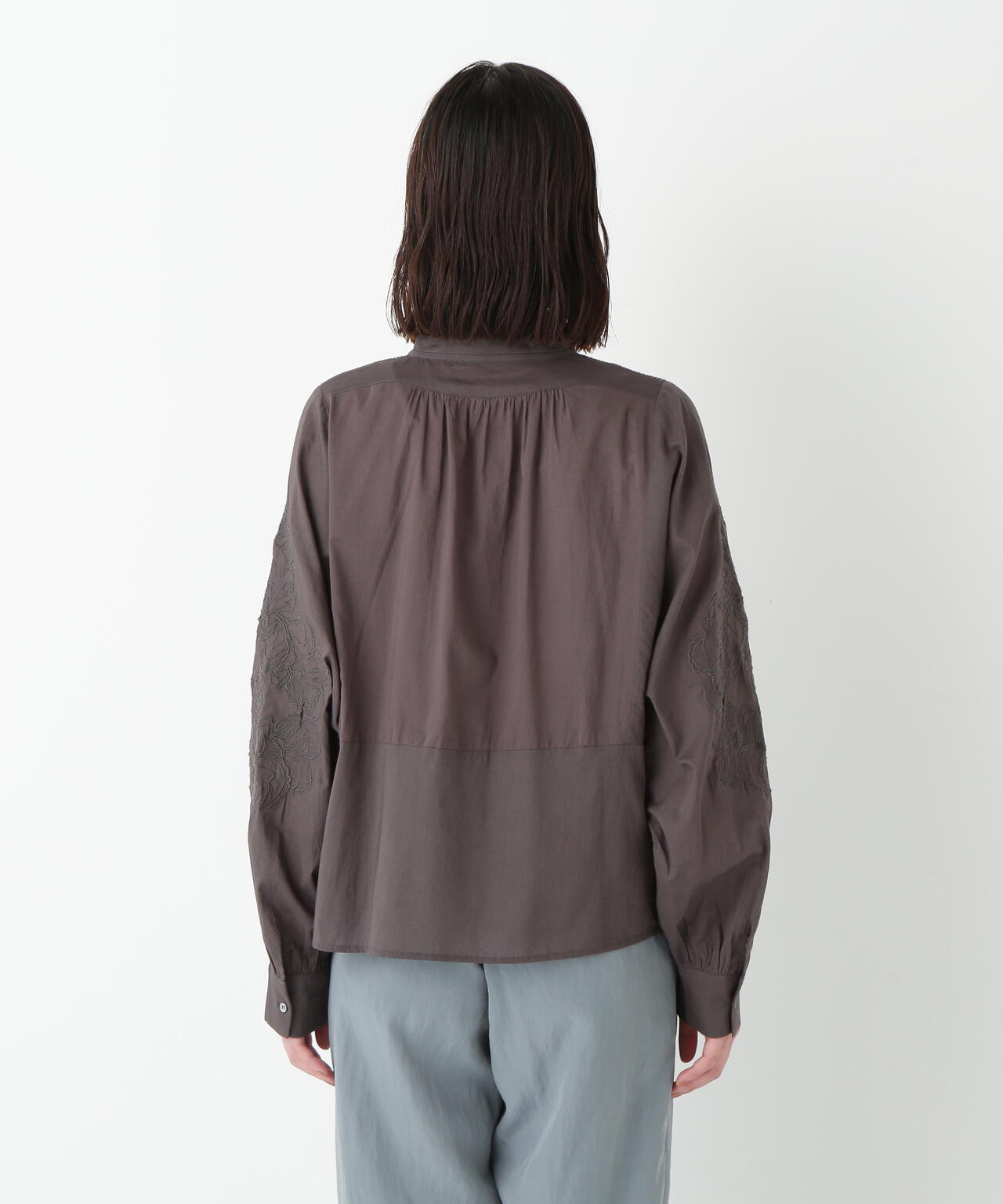 インドコットンボイルアップリケブラウス