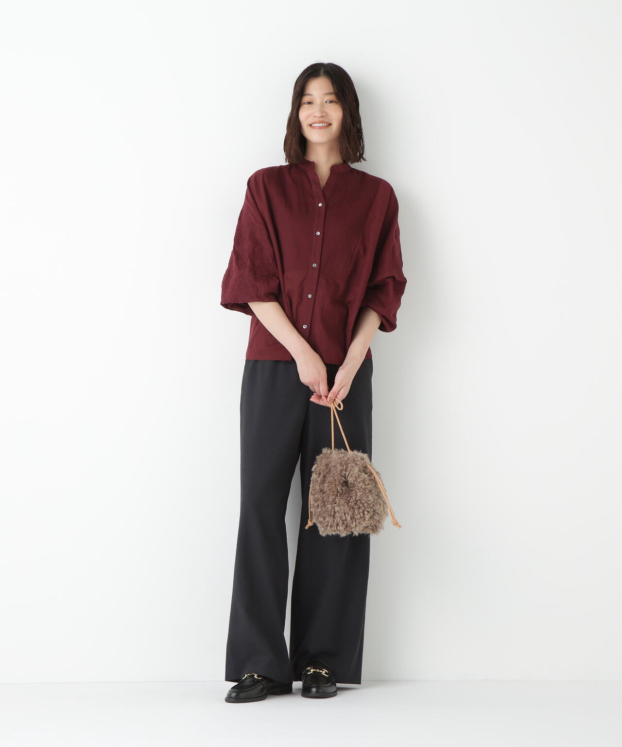 インドコットンボイルアップリケブラウス