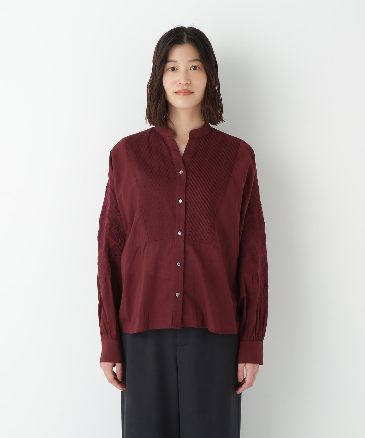 インドコットンボイルアップリケブラウス