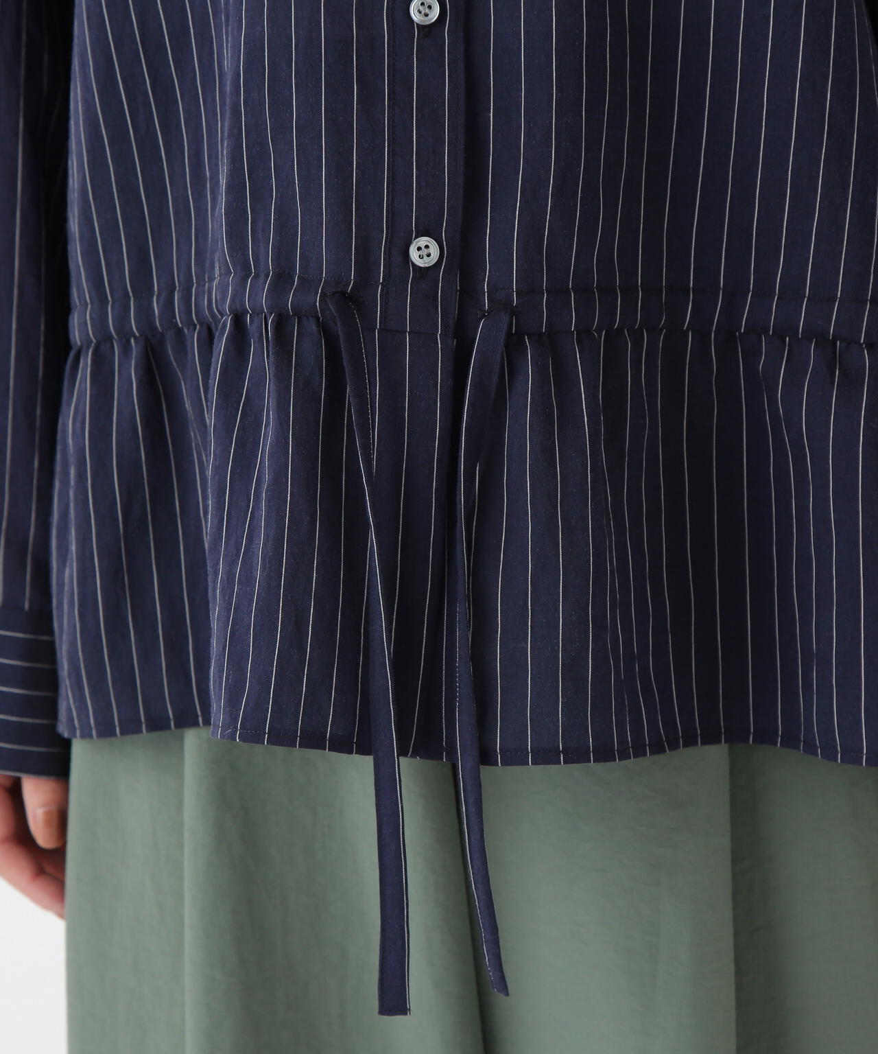 シアストライプブラウス