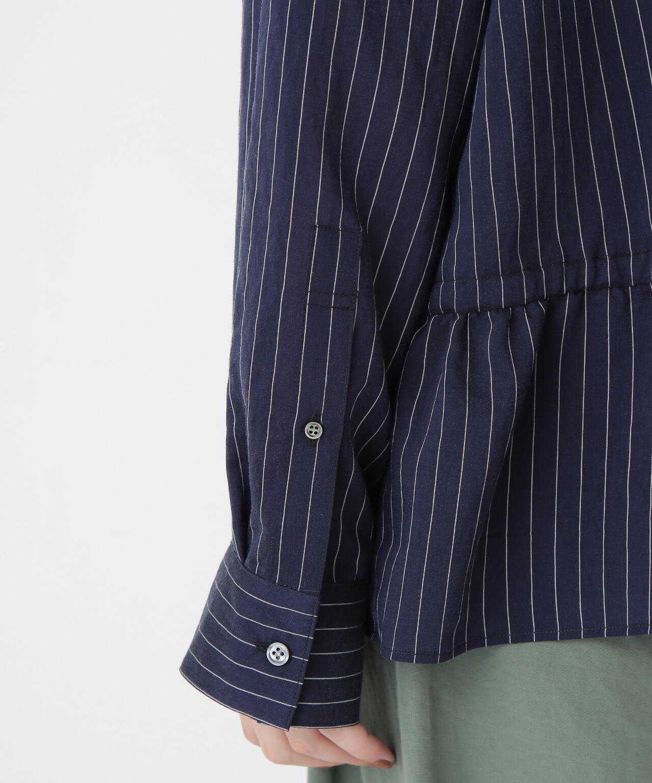 シアストライプブラウス