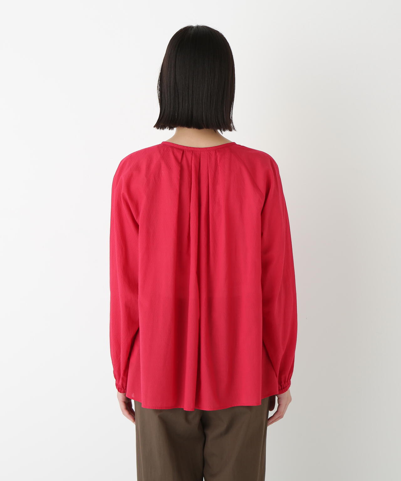 ダイヤドットギャザーブラウス