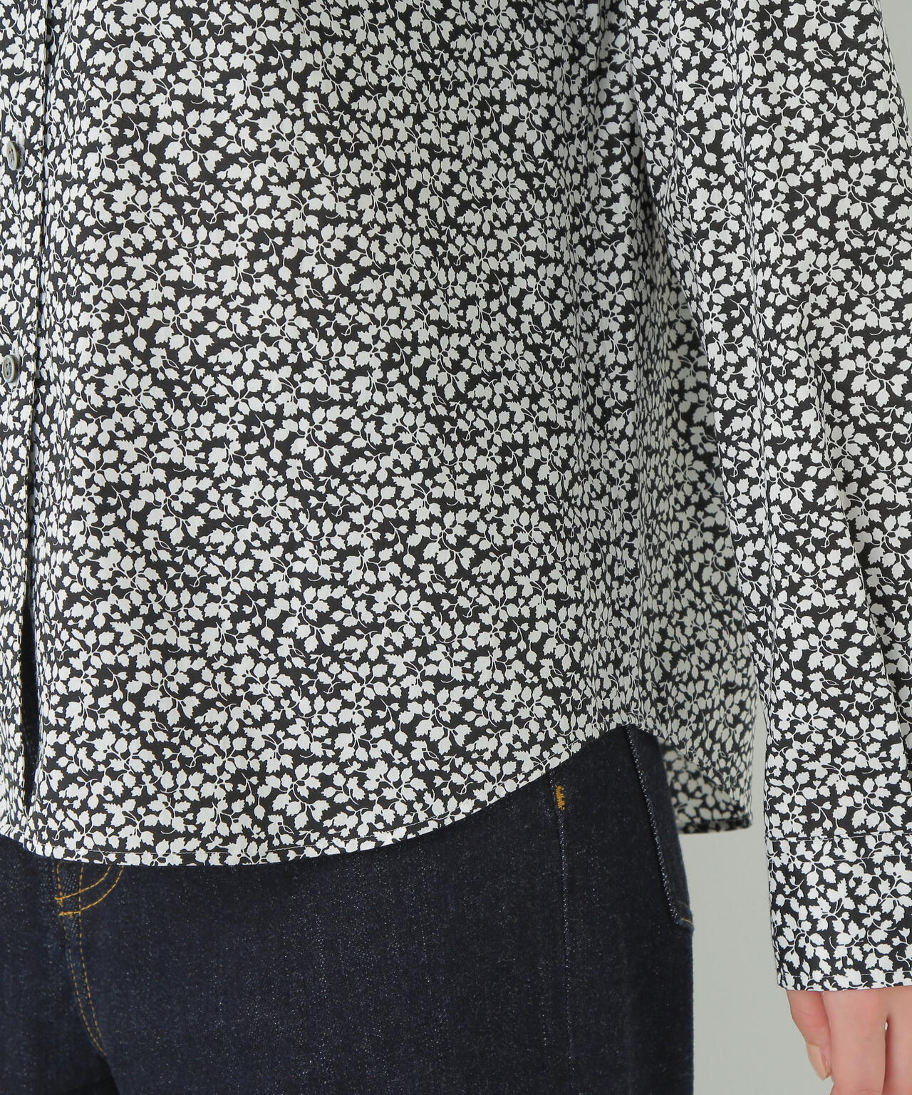 リバティプリントベーシックカラーシャツ