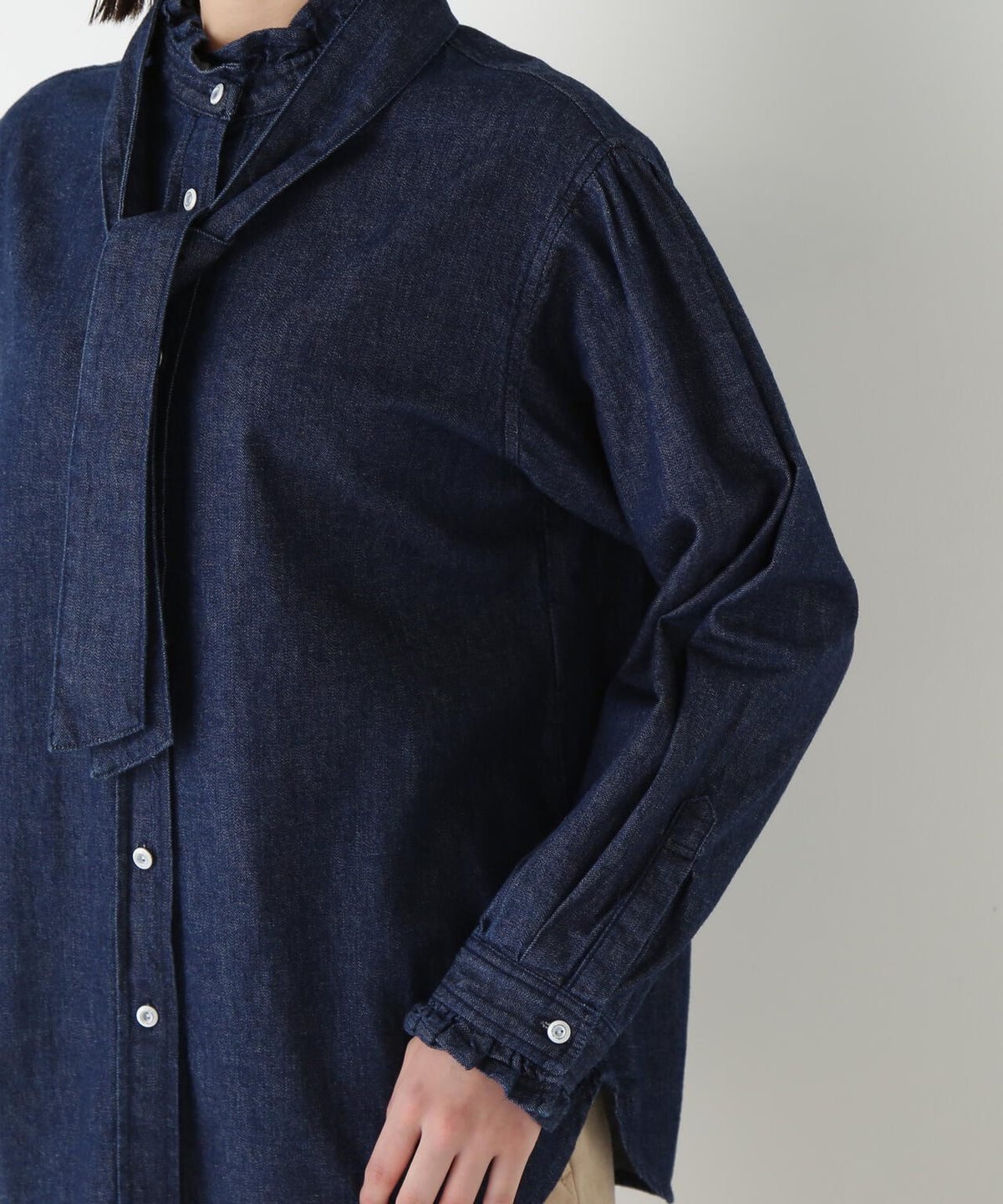 【Healthy Denimコラボ】デニムボウタイブラウス