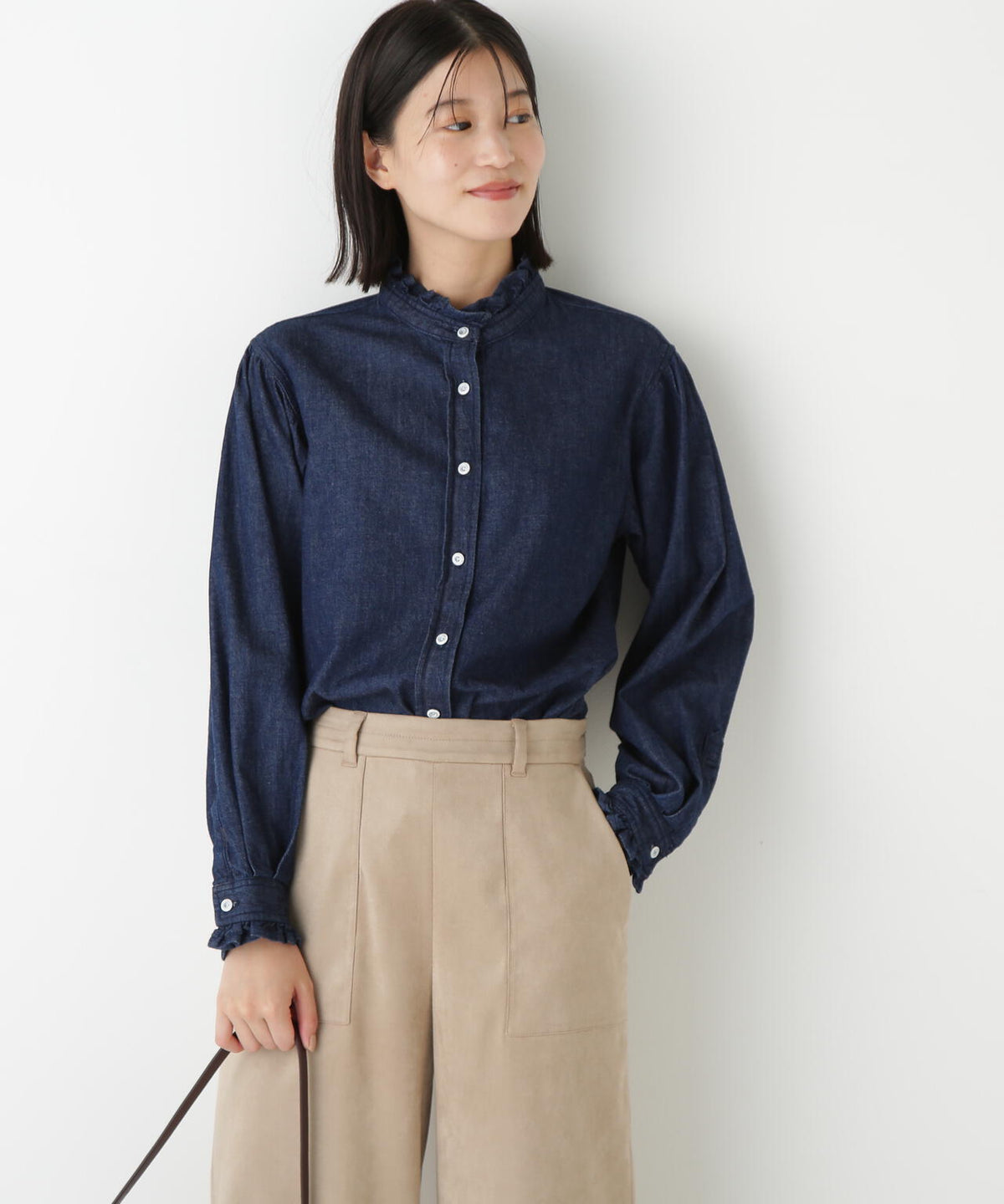 【Healthy Denimコラボ】デニムボウタイブラウス